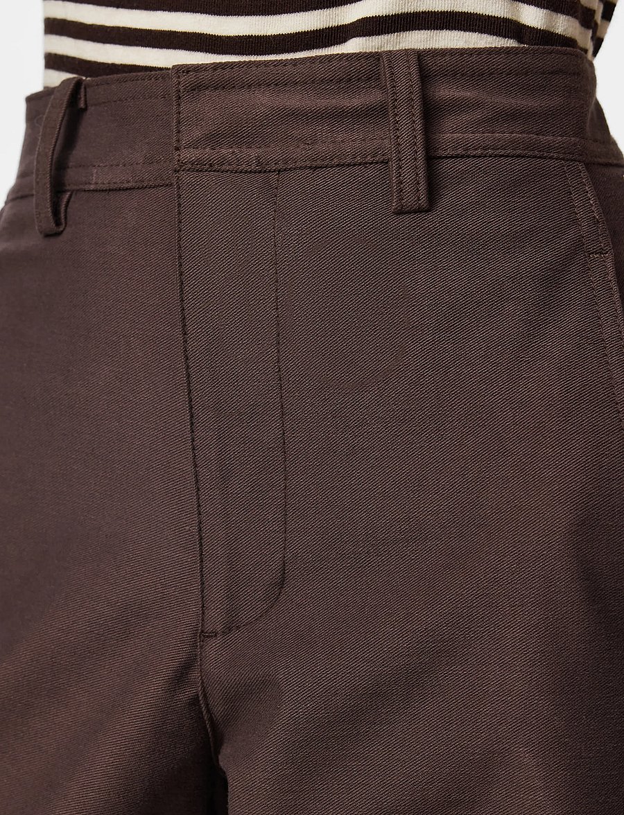 Pieces - PCRIKKE HW BARREL PANTS JRS NOOS BC - barrel-bukser - hot fudge - 5