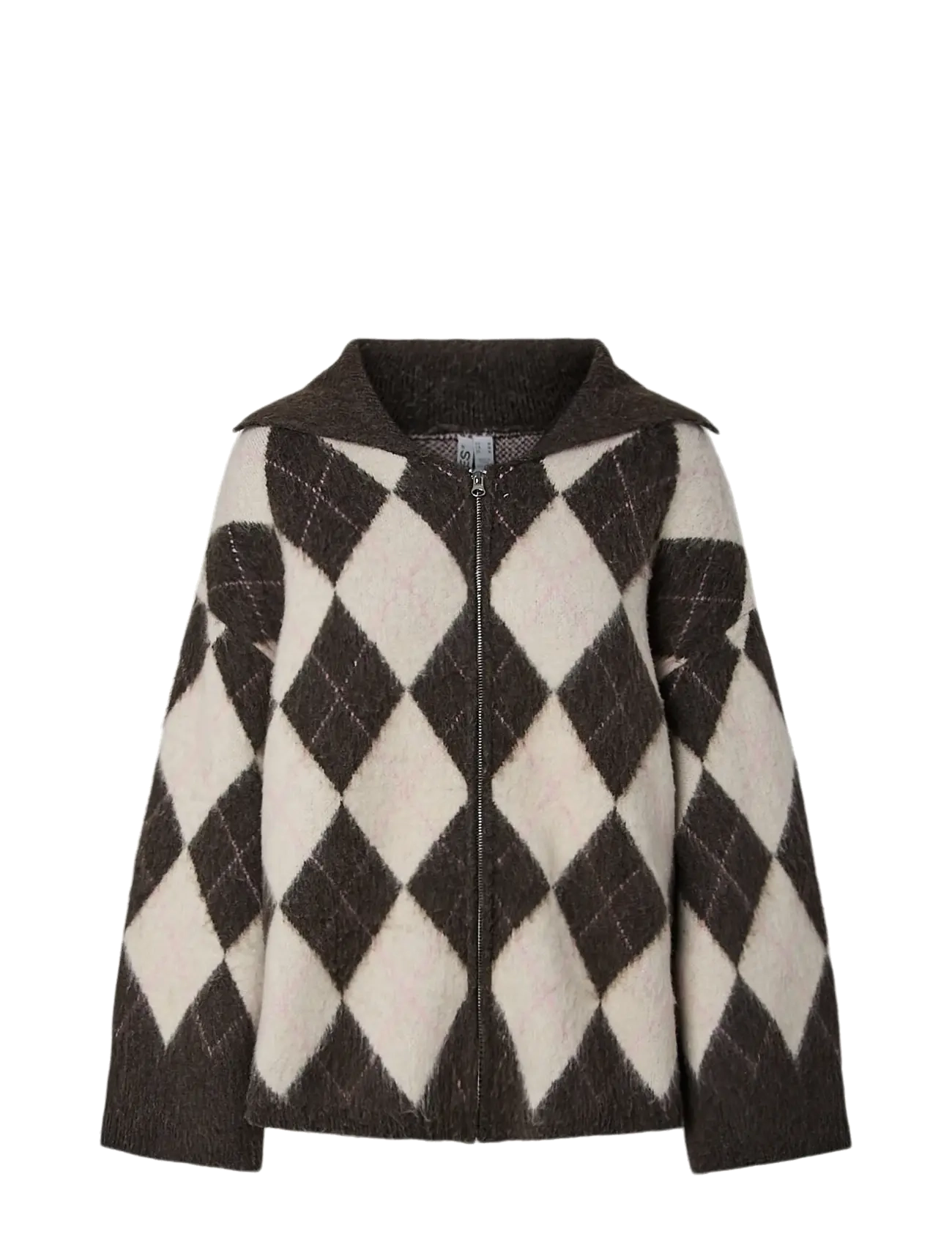 Pieces PCALVA LS LOOSE CHECK KNIT CARDIGAN - Kleidung - HOT FUDGE / brown