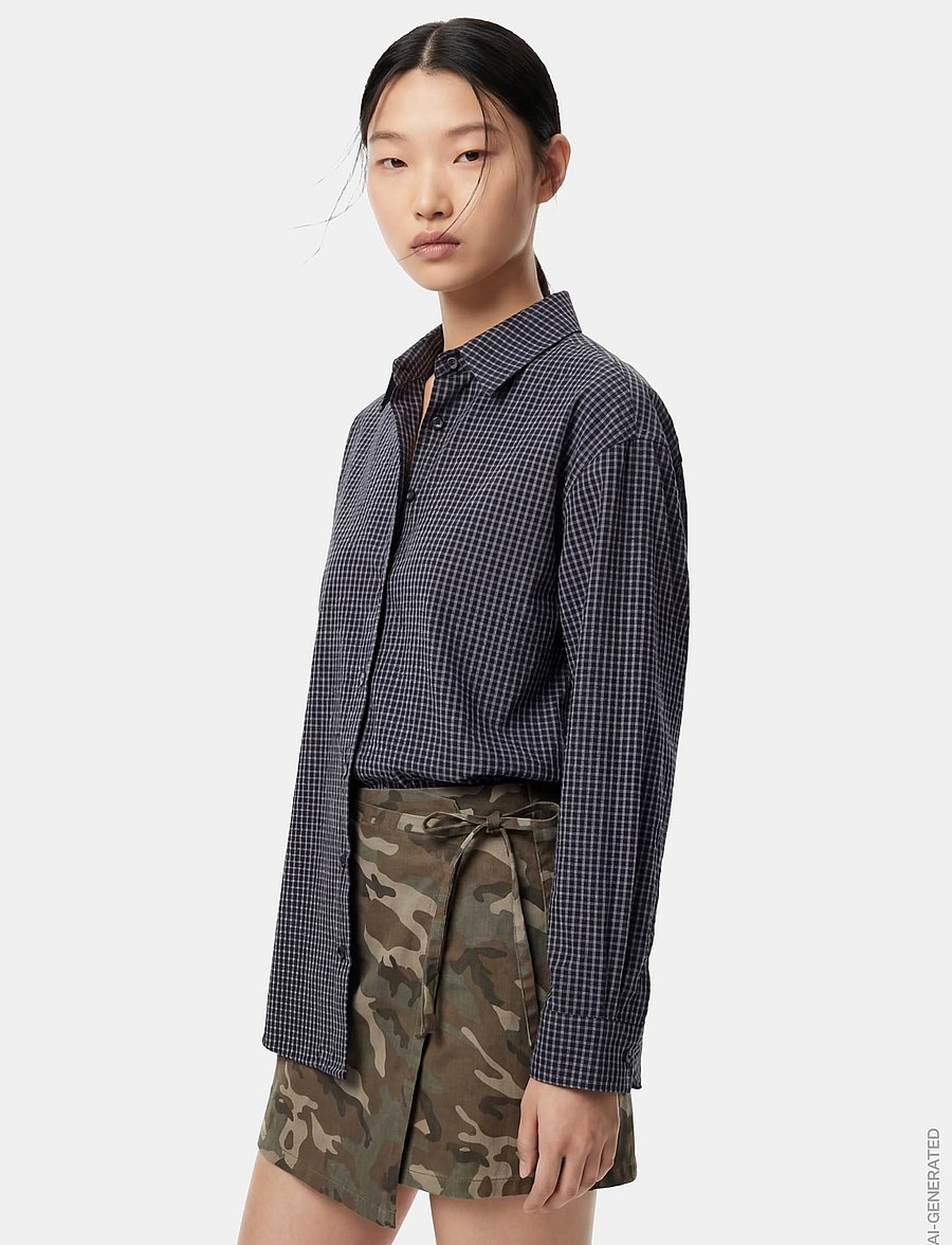 Pieces - PCSILLA LS CHECK SHIRT WVN D2D - langerma skyrtur - maritime blue - 4