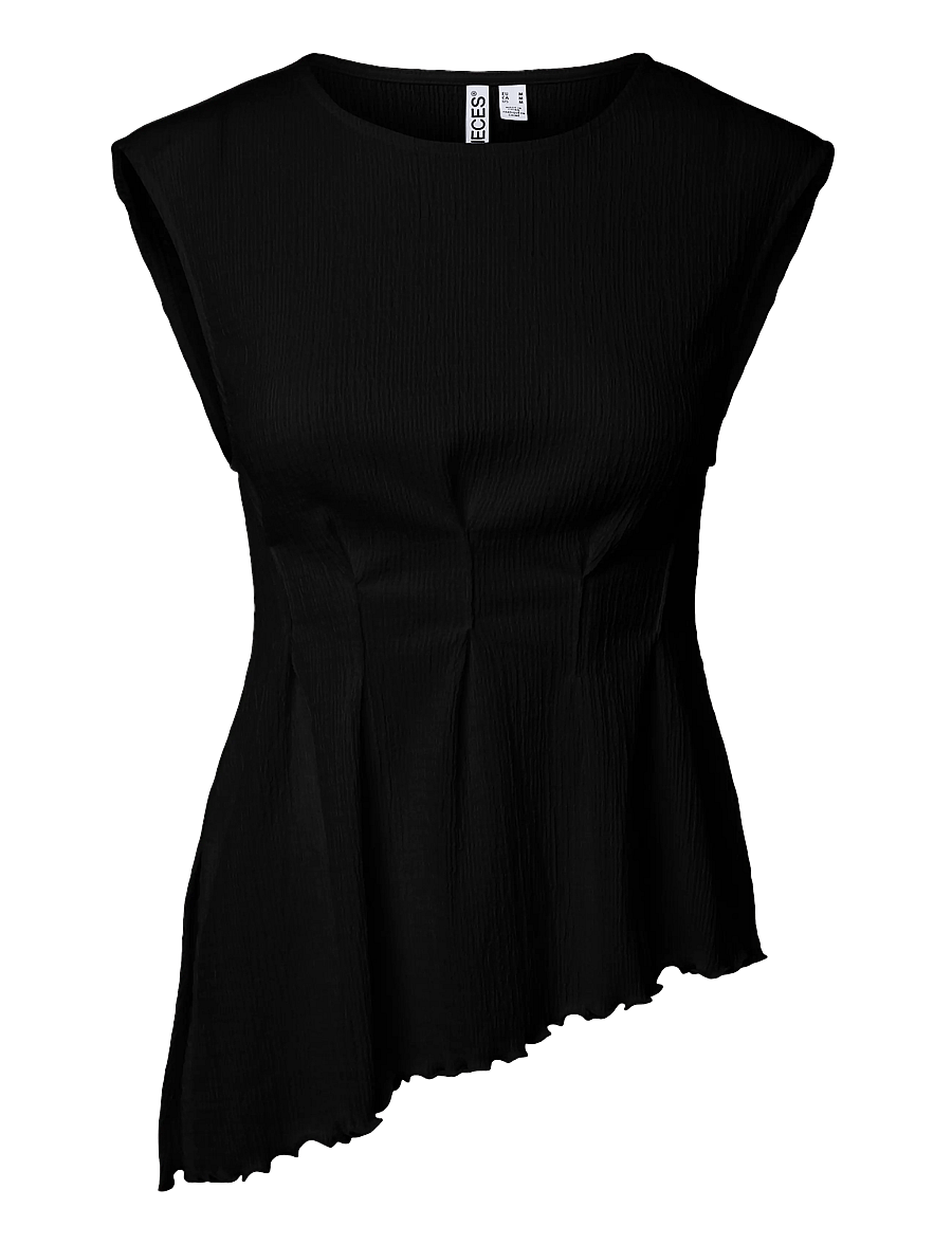 Pieces - PCMALIE SL ASYMETRIC TOP JRS D2D - black - 0