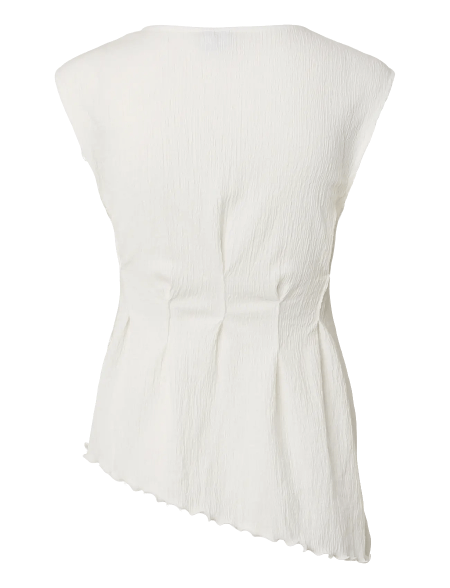 Pieces - PCMALIE SL ASYMETRIC TOP JRS D2D - bright white - 2