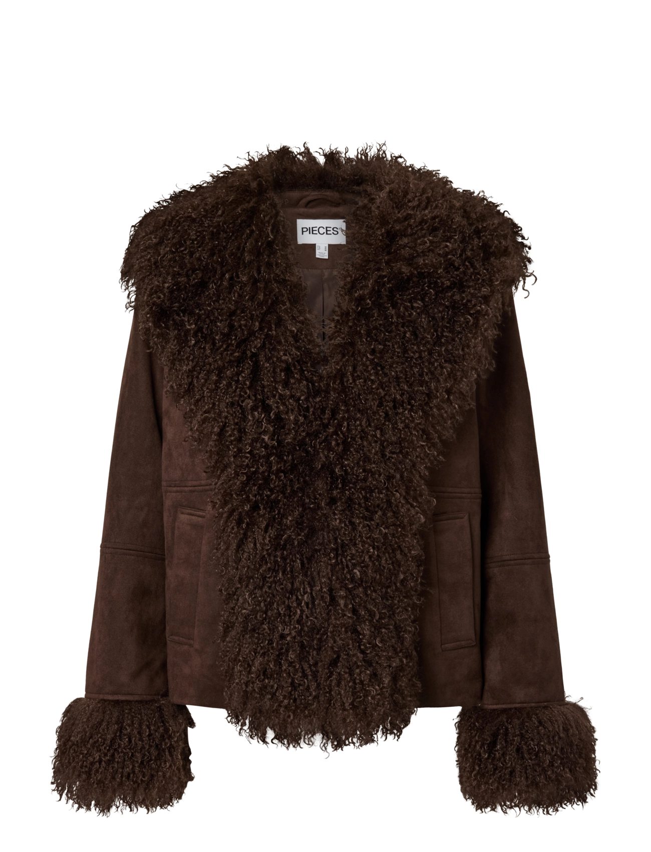 Pieces - PCNANNA BRUSHED SHORT JACKET - hot fudge - 1