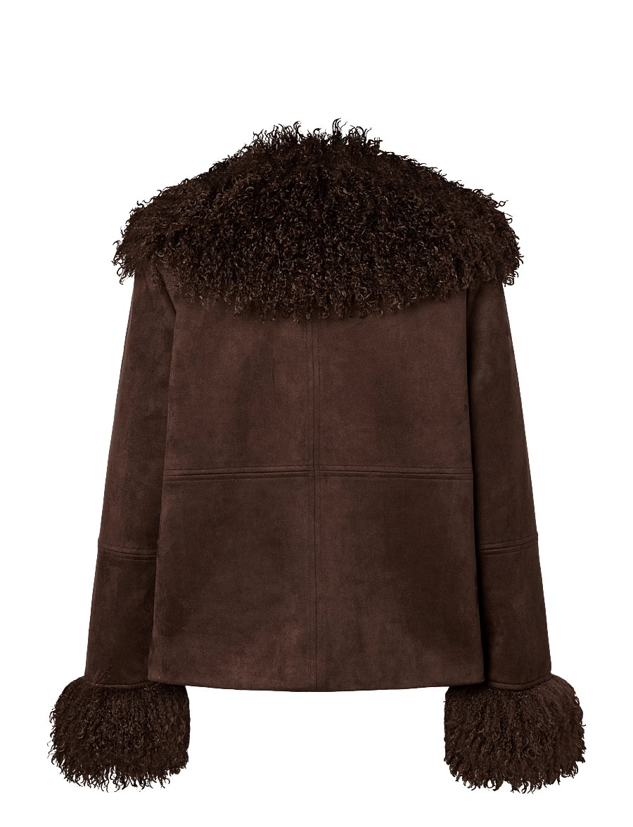 Pieces - PCNANNA BRUSHED SHORT JACKET - hot fudge - 2