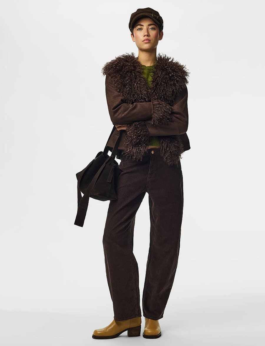 Pieces - PCNANNA BRUSHED SHORT JACKET - hot fudge - 4