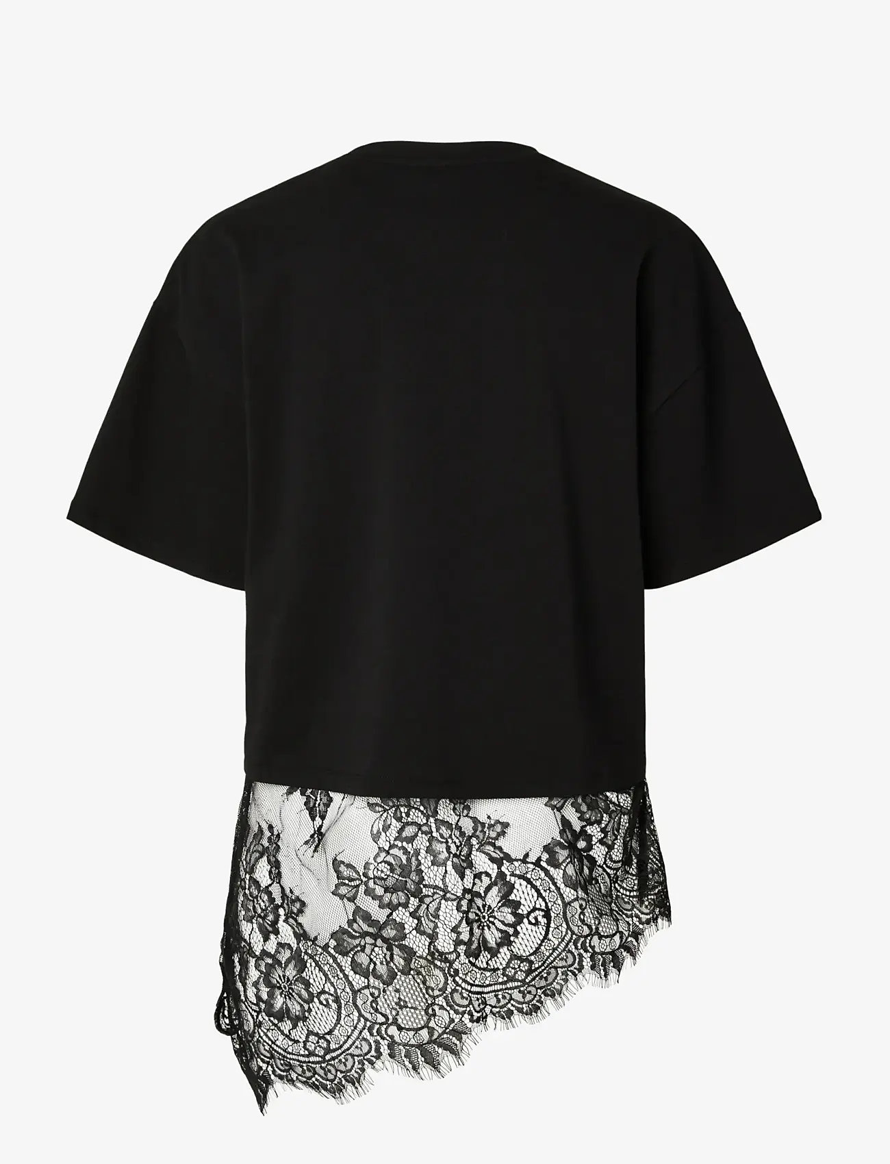 Pieces - PCMAVE SS LACE T-SHIRT JRS DM - t-shirts - black - 2