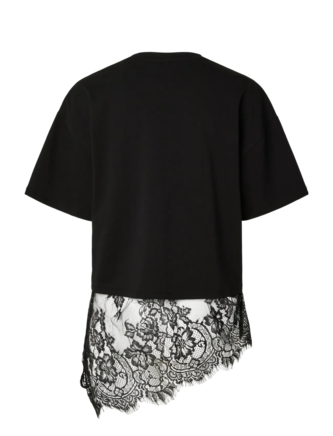 Pieces - PCMAVE SS LACE T-SHIRT JRS DM - t-shirts - black - 2