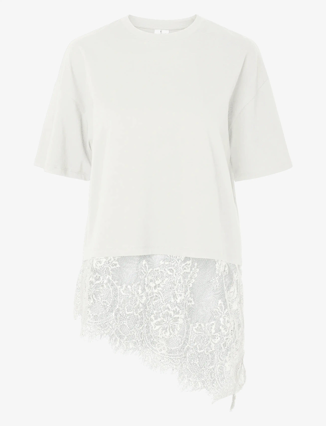 Pieces - PCMAVE SS LACE T-SHIRT JRS DM - t-shirts - cloud dancer - 1