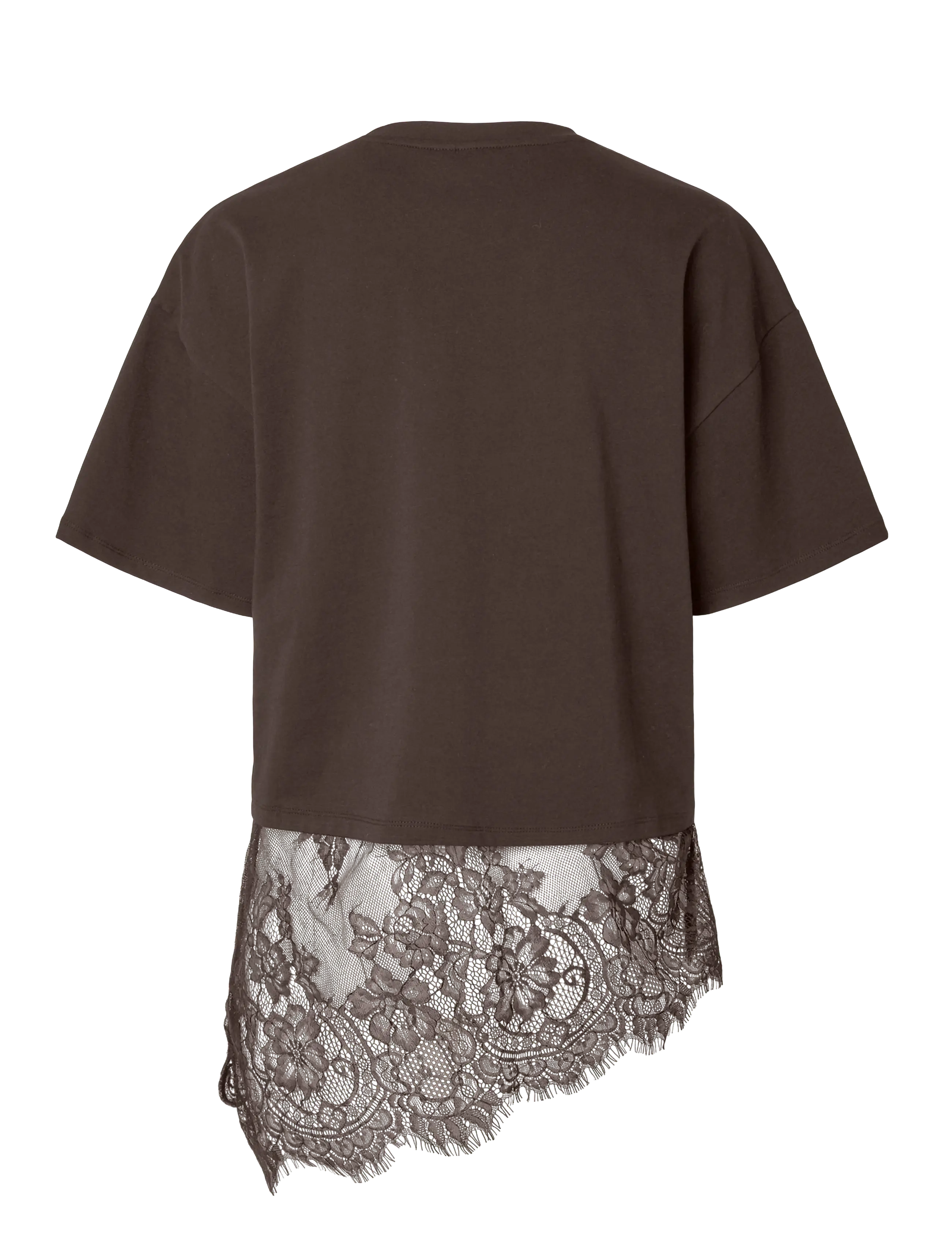Pieces - PCMAVE SS LACE T-SHIRT JRS DM - t-shirts - hot fudge - 2