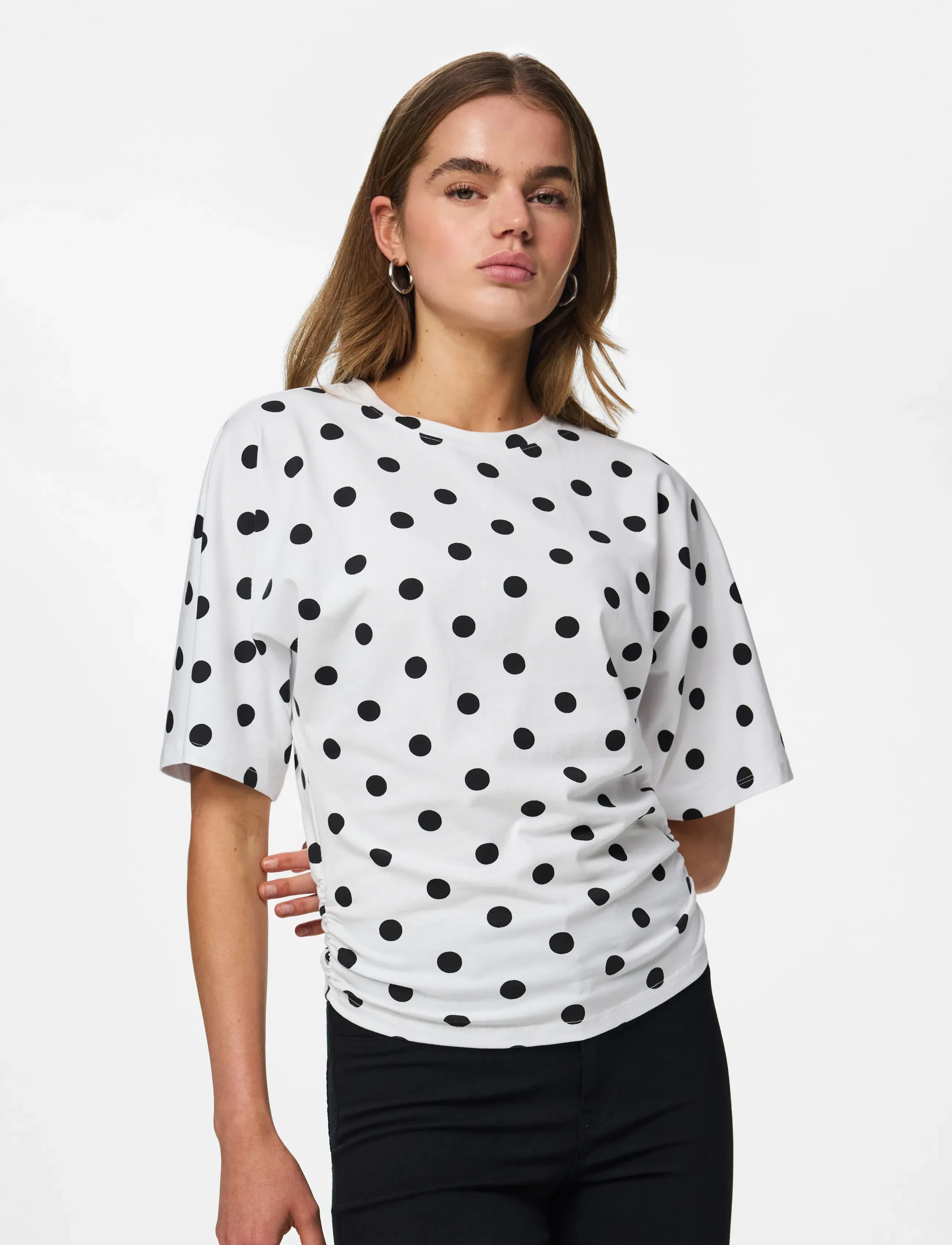 Pieces PCALLI SS O-NECK TOP JRS DM - T-shirts - BRIGHT WHITE / white