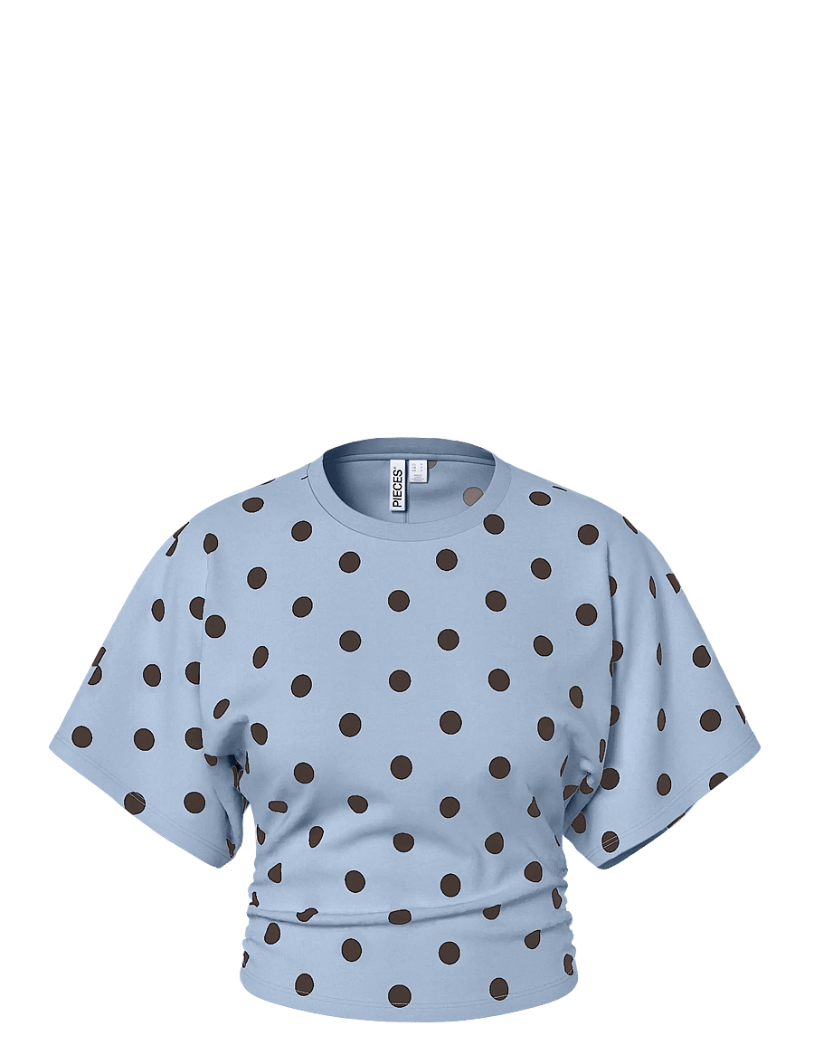 Pieces - PCALLI SS O-NECK TOP JRS DM - t-särgid - cashmere blue - 0