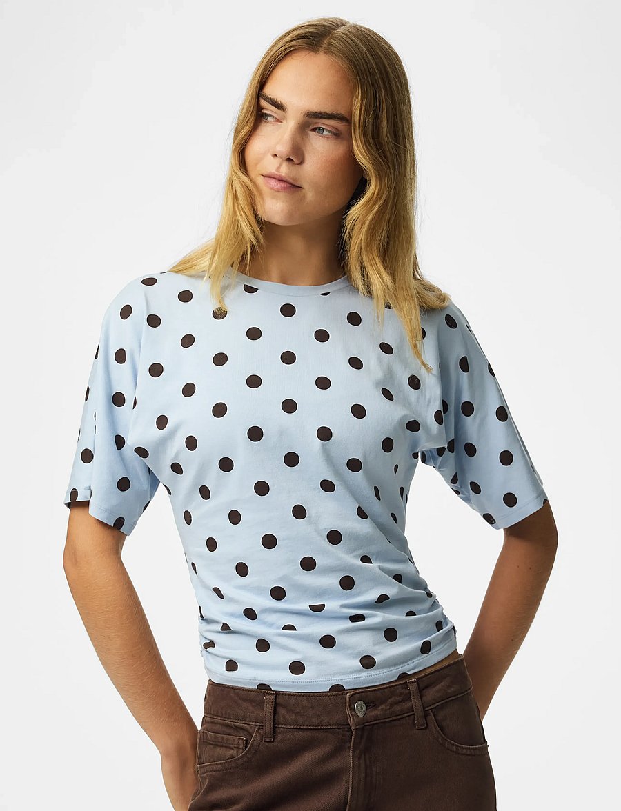 Pieces - PCALLI SS O-NECK TOP JRS DM - t-särgid - cashmere blue - 0
