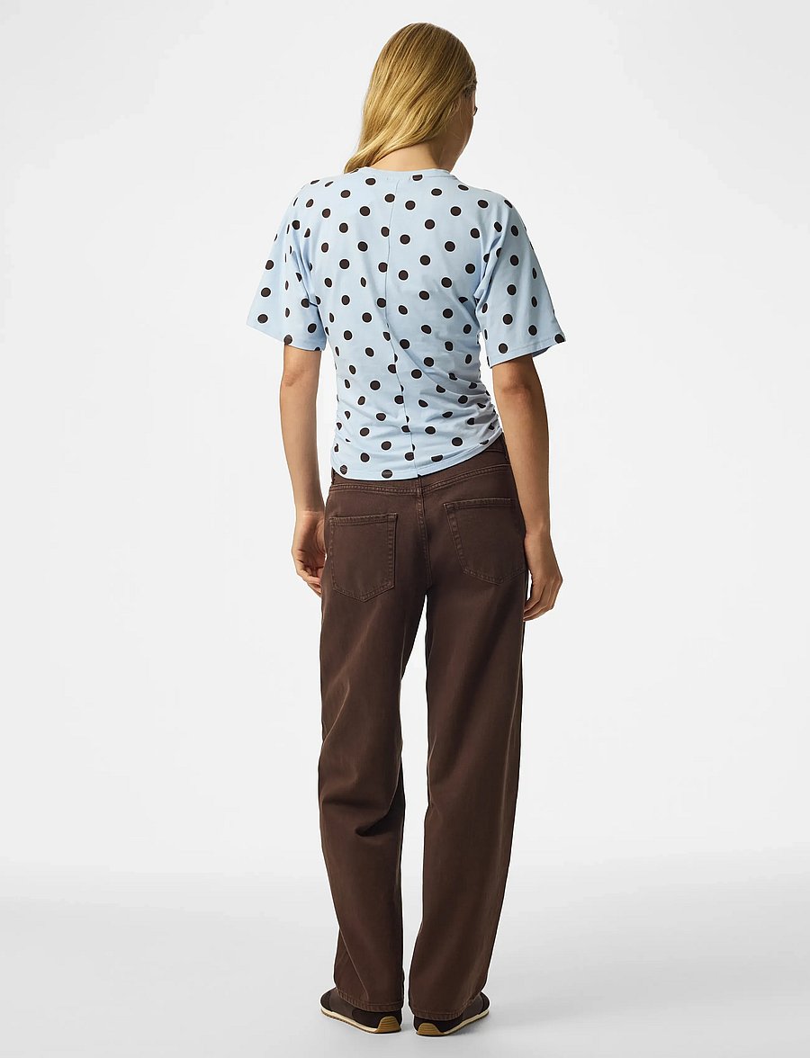 Pieces - PCALLI SS O-NECK TOP JRS DM - t-särgid - cashmere blue - 3