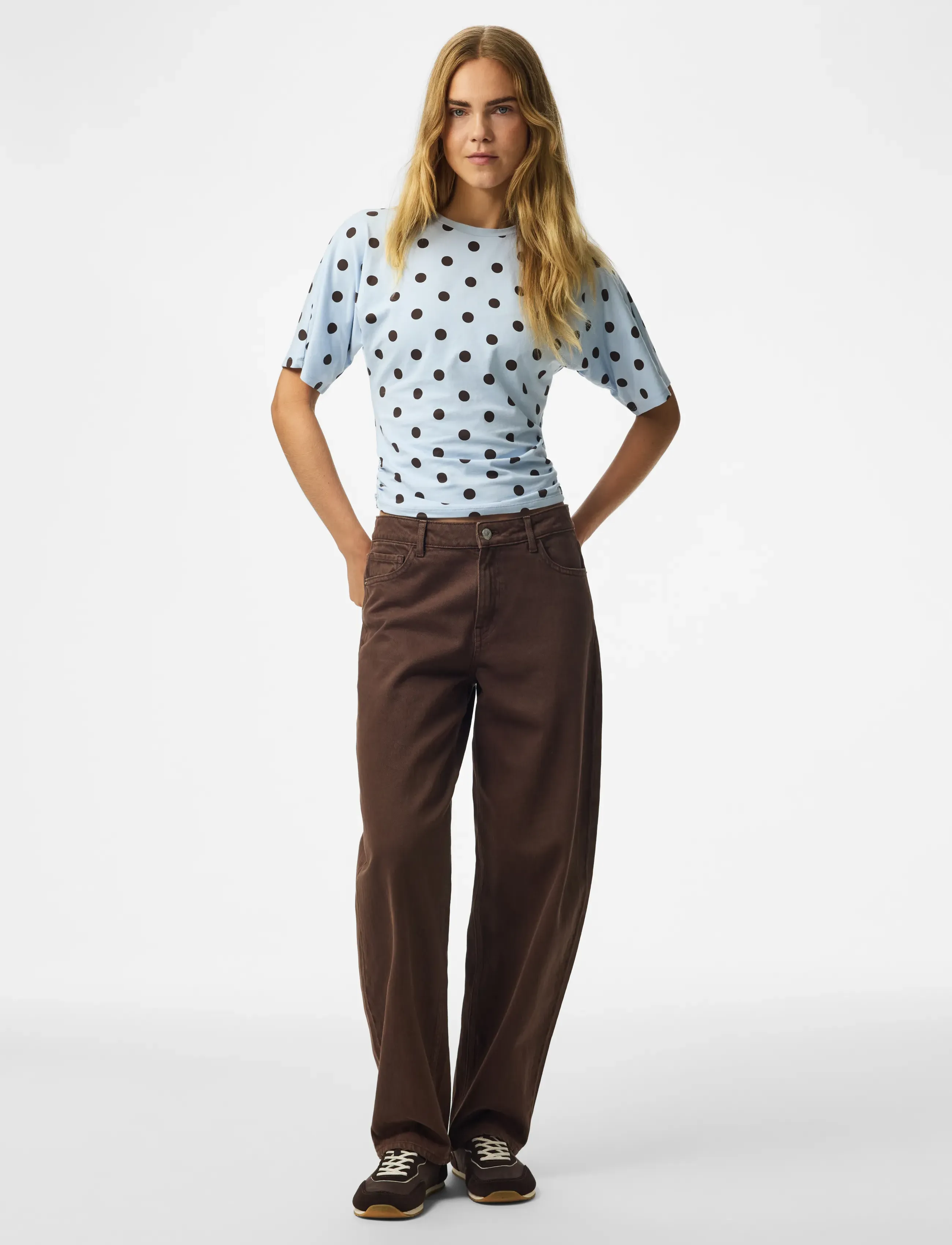 Pieces - PCALLI SS O-NECK TOP JRS DM - t-särgid - cashmere blue - 4