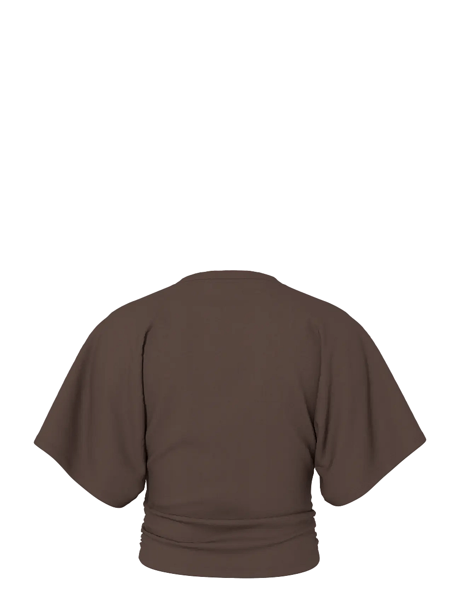 Pieces - PCALLI SS O-NECK TOP JRS DM - t-shirts - hot fudge - 2