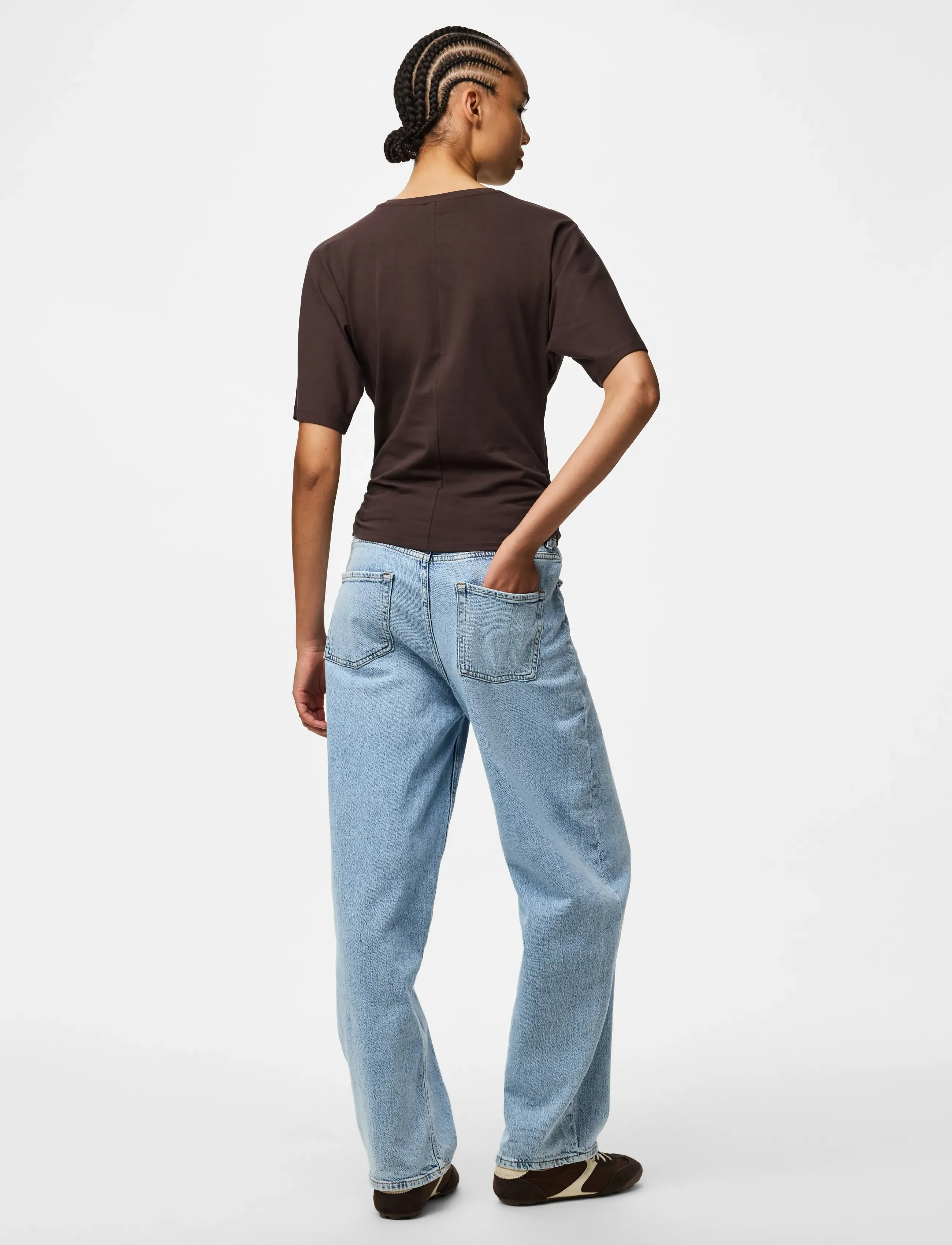 Pieces - PCALLI SS O-NECK TOP JRS DM - t-shirts - hot fudge - 3