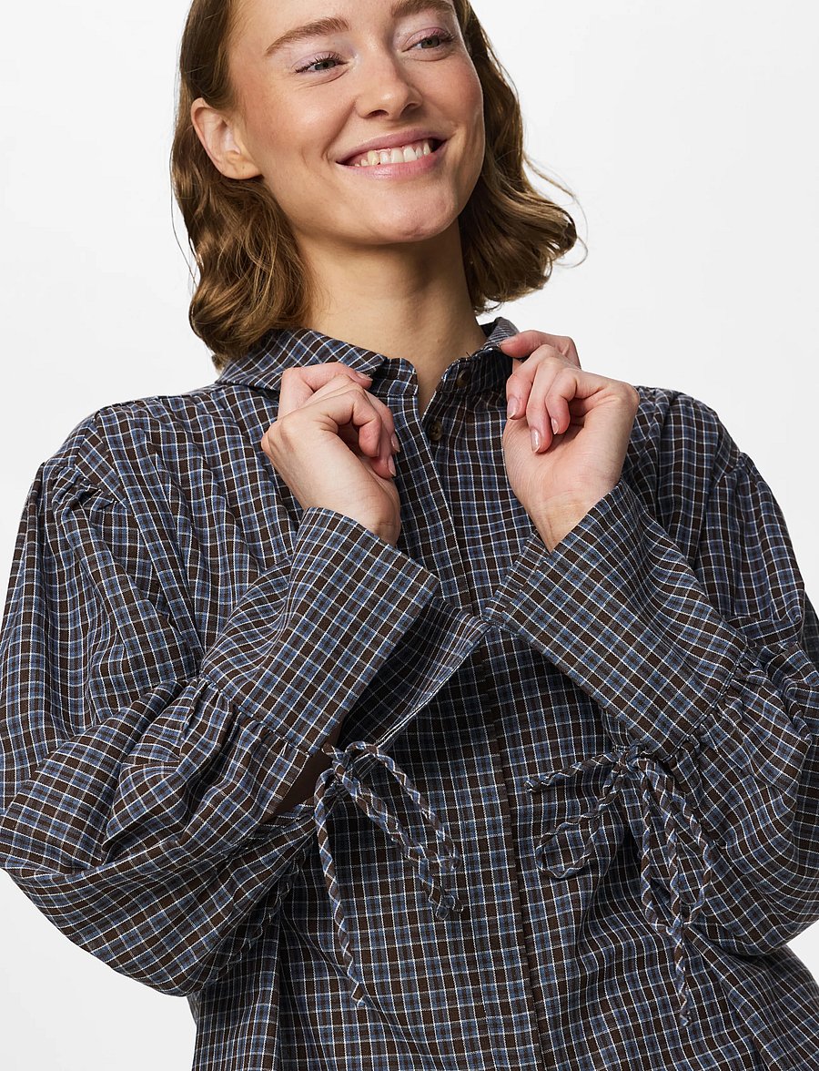 Pieces - PCJUNE LS PLEATED DETAIL SHIRT WVND2D - cashmere blue - 5