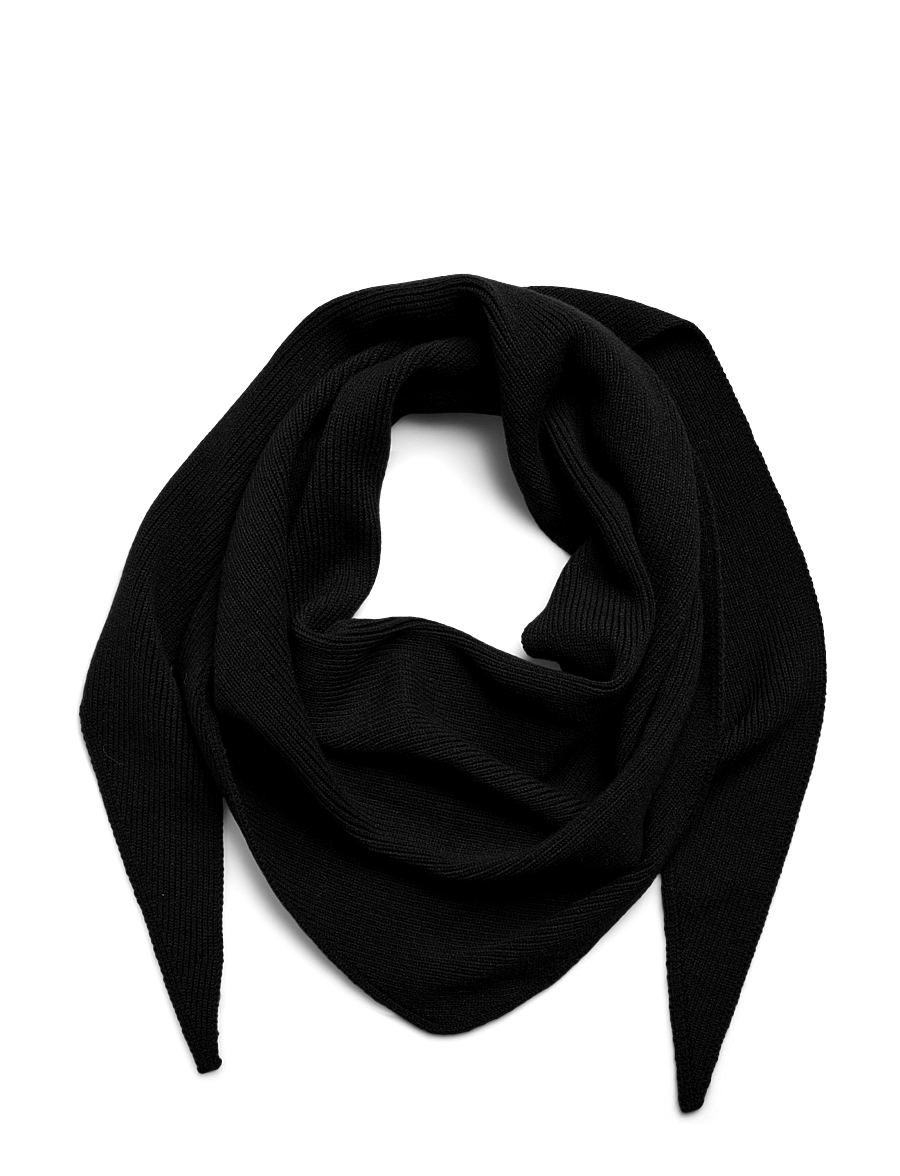Pieces - PCKOMMA RIB BIG TRIANGLE SCARF NOOS BC - black - 1