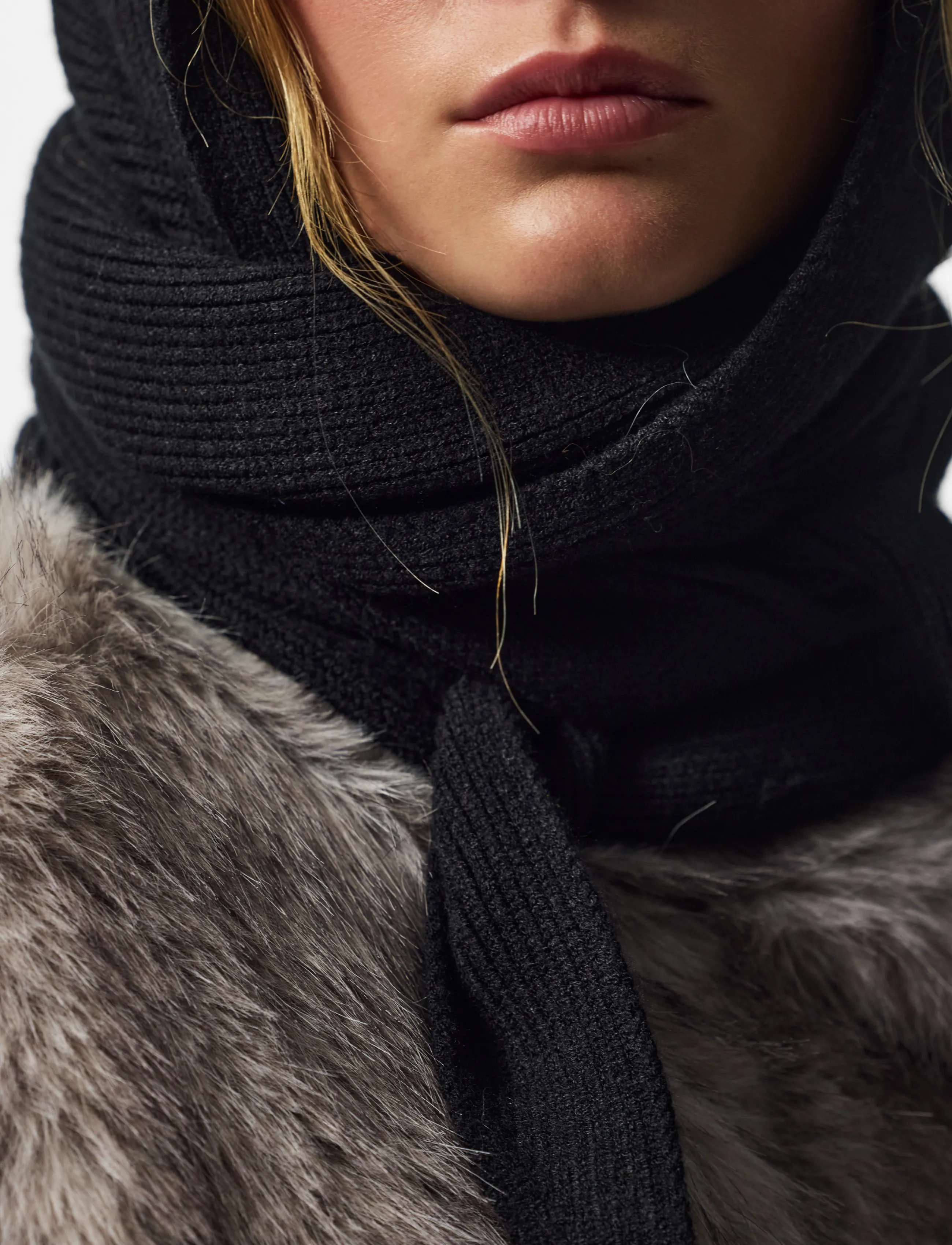 Pieces - PCKOMMA RIB BIG TRIANGLE SCARF NOOS BC - black - 4