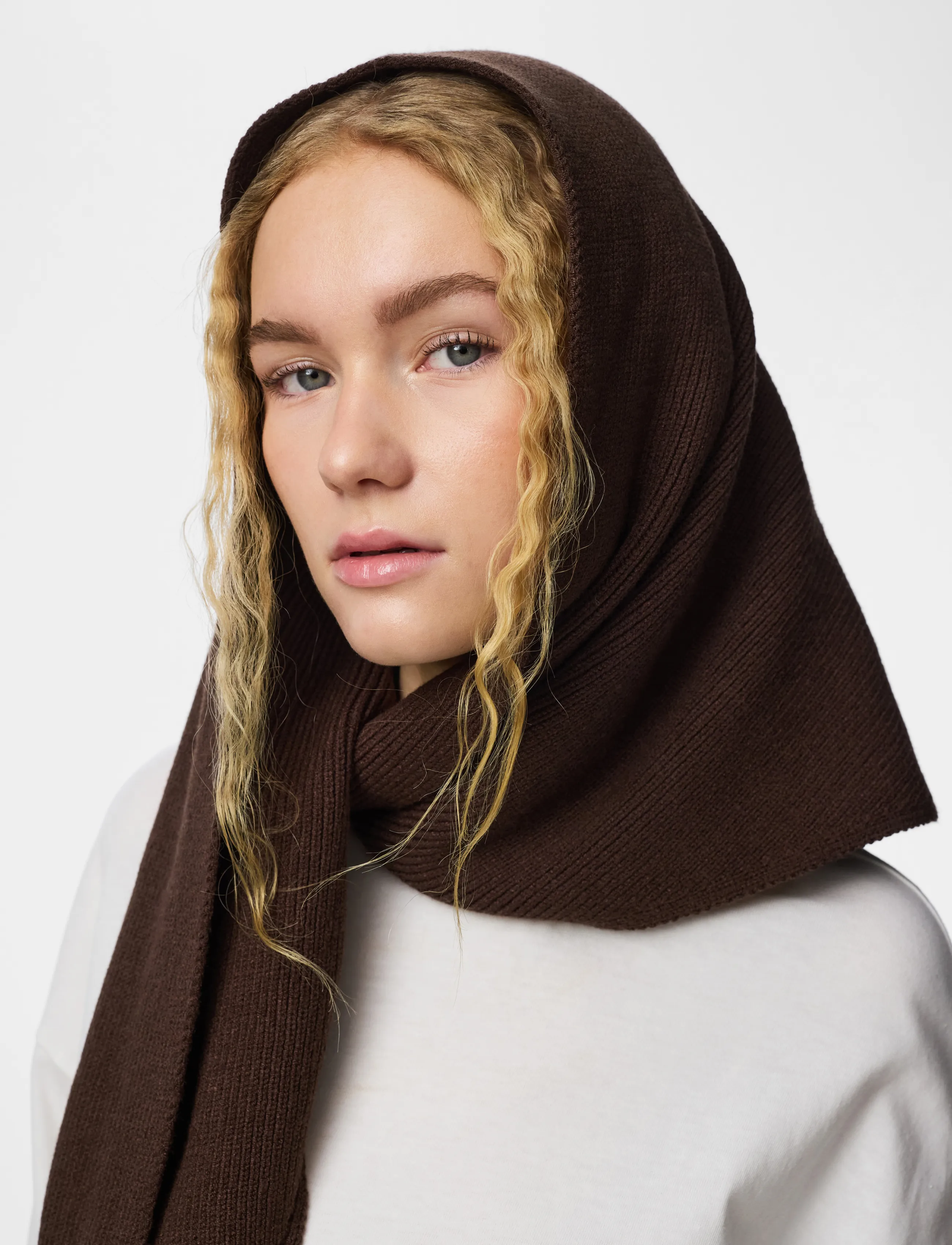 Pieces - PCKOMMA RIB BIG TRIANGLE SCARF NOOS BC - hot fudge - 3