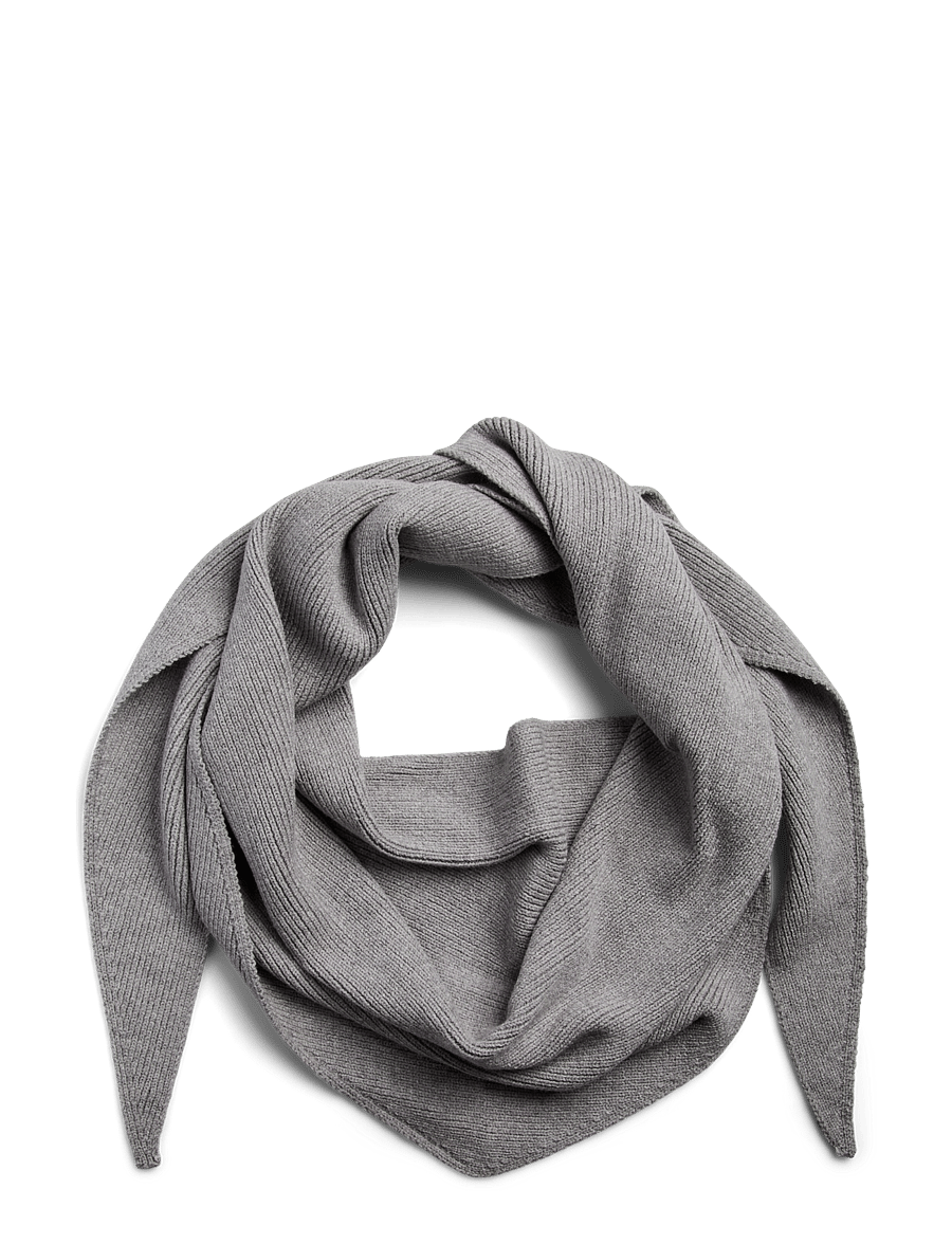 Pieces - PCKOMMA RIB BIG TRIANGLE SCARF NOOS BC - winter scarves - medium grey melange - 1