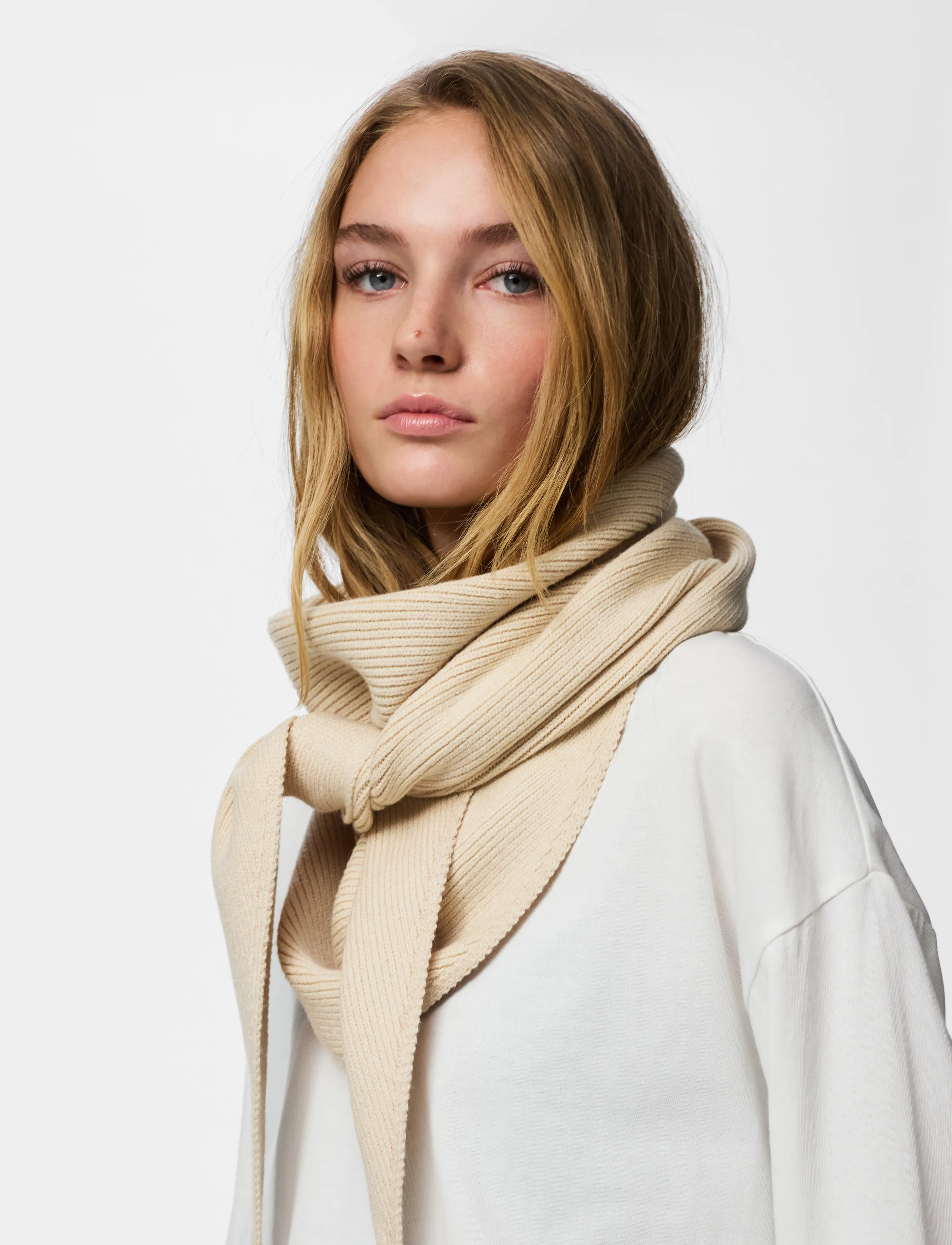 Pieces - PCKOMMA RIB BIG TRIANGLE SCARF NOOS BC - whitecap gray - 3
