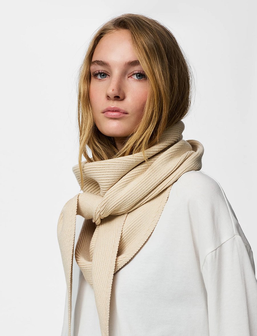 Pieces - PCKOMMA RIB BIG TRIANGLE SCARF NOOS BC - winter scarves - whitecap gray - 3