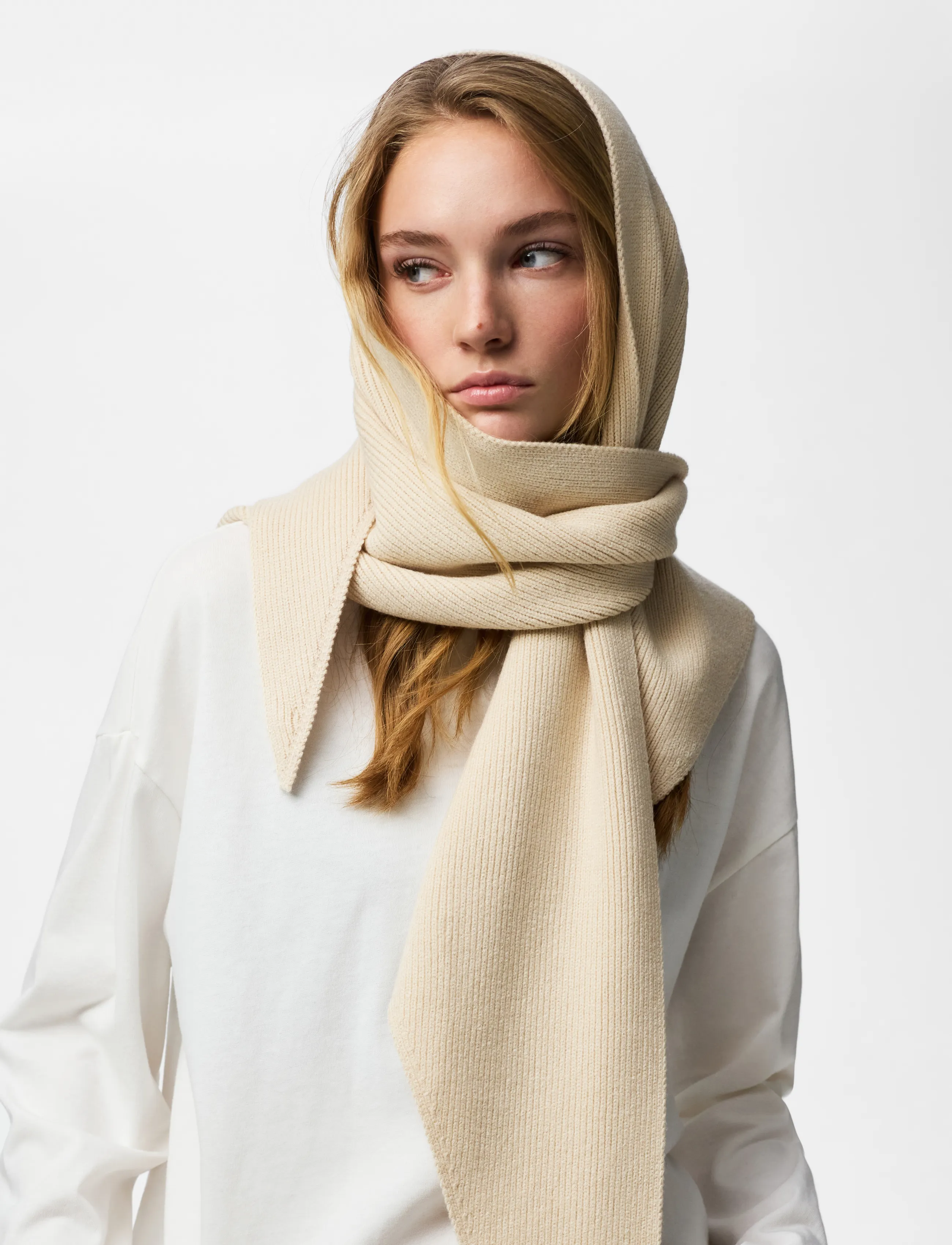 Pieces - PCKOMMA RIB BIG TRIANGLE SCARF NOOS BC - whitecap gray - 4