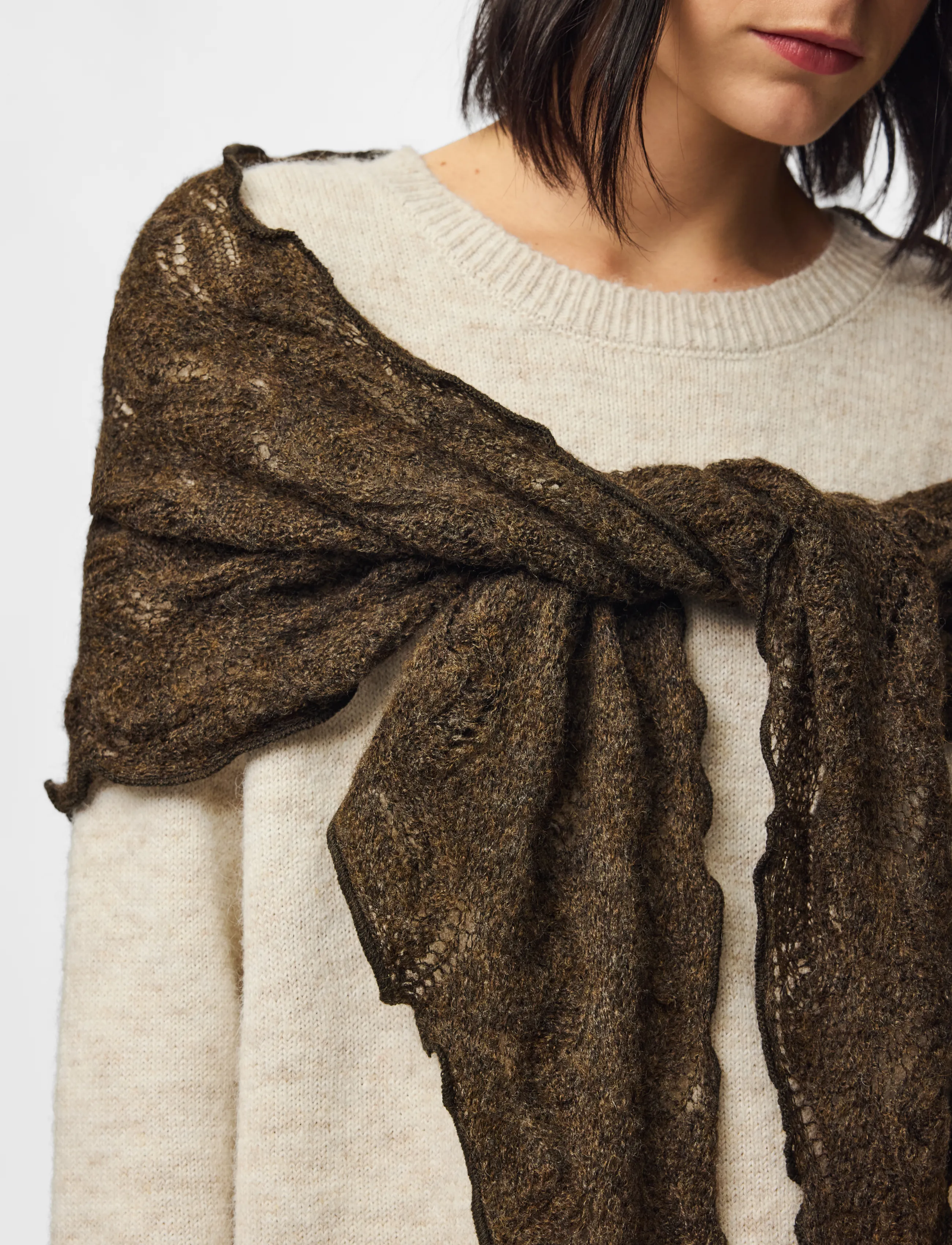 Pieces - PCESTELLE TRIANGLE SCARF BC - winterschals - morel - 2