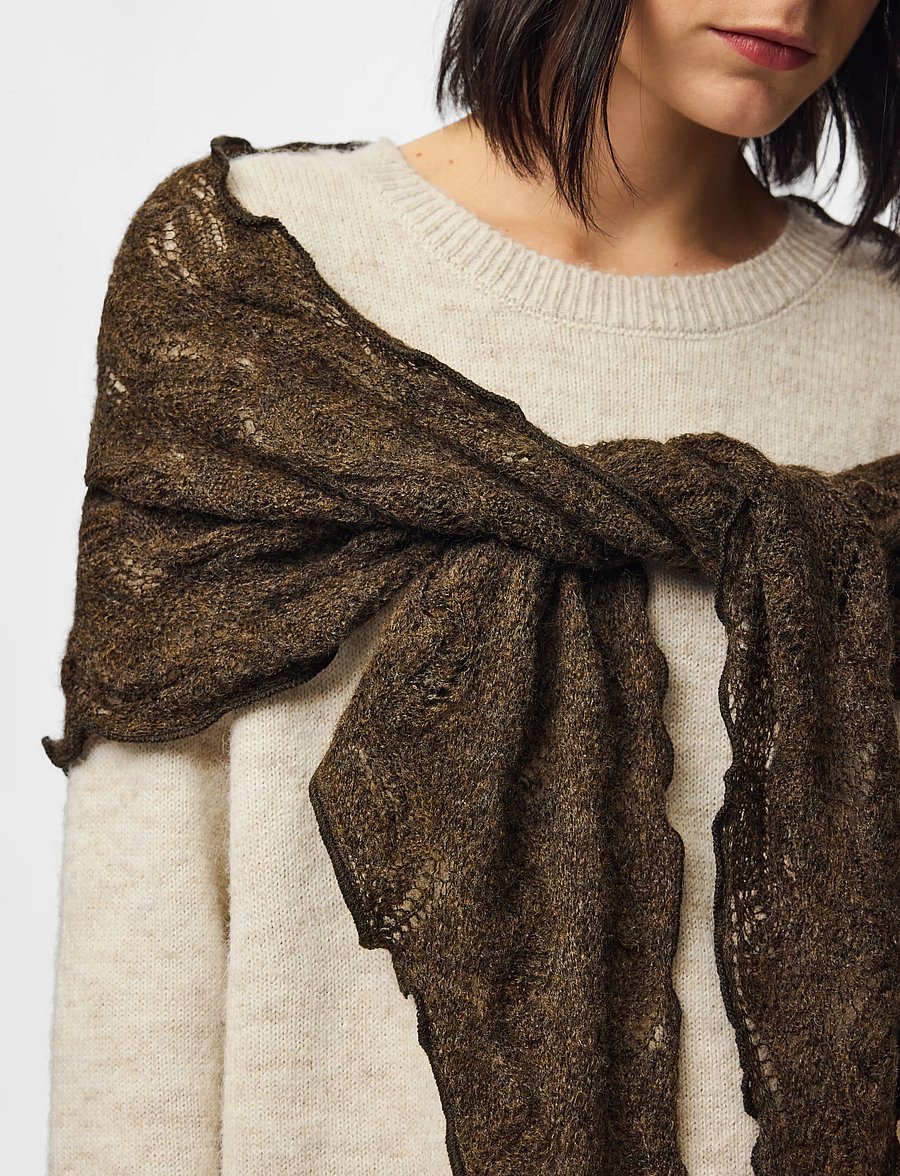 Pieces - PCESTELLE TRIANGLE SCARF BC - winterschals - morel - 2