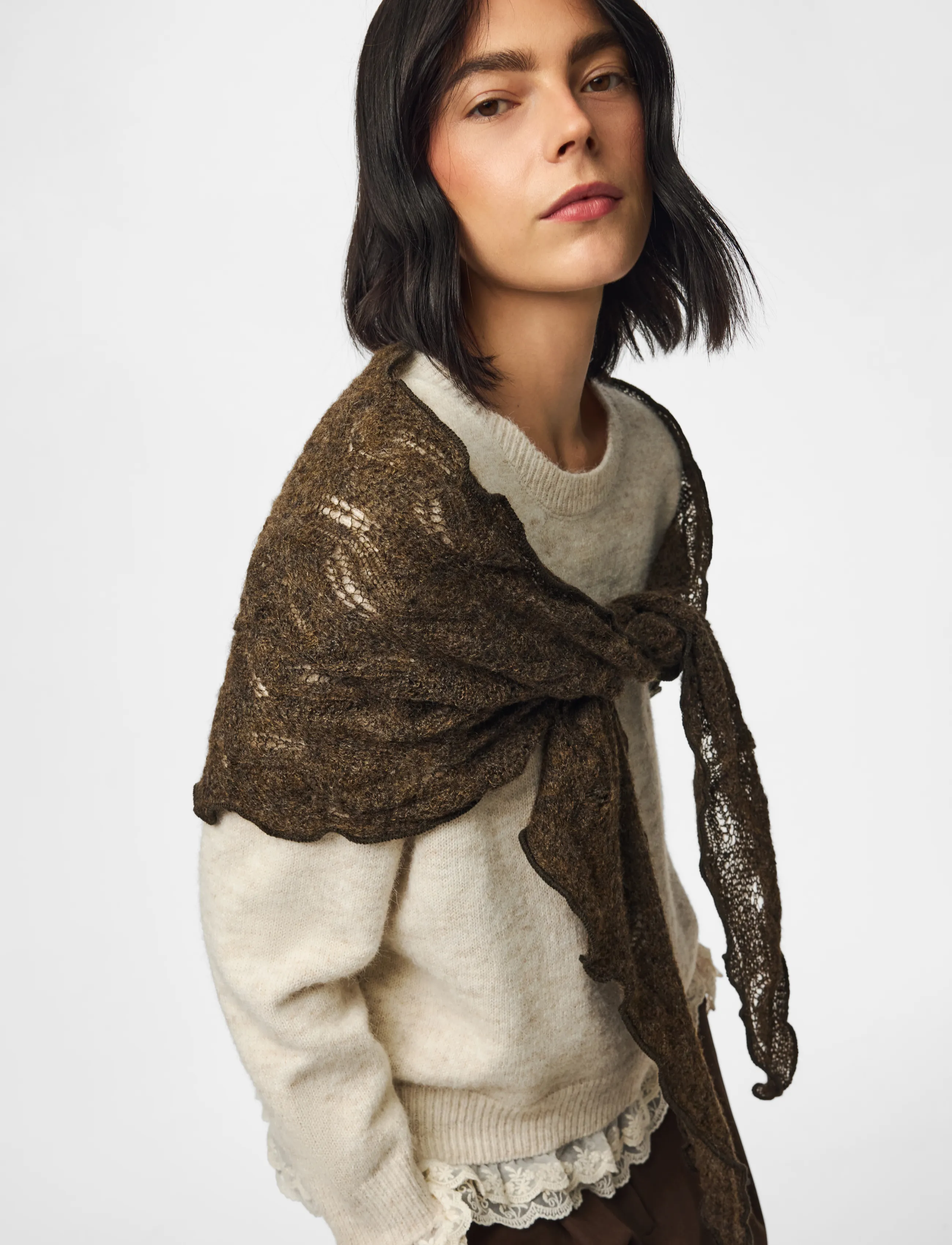 Pieces - PCESTELLE TRIANGLE SCARF BC - winterschals - morel - 5