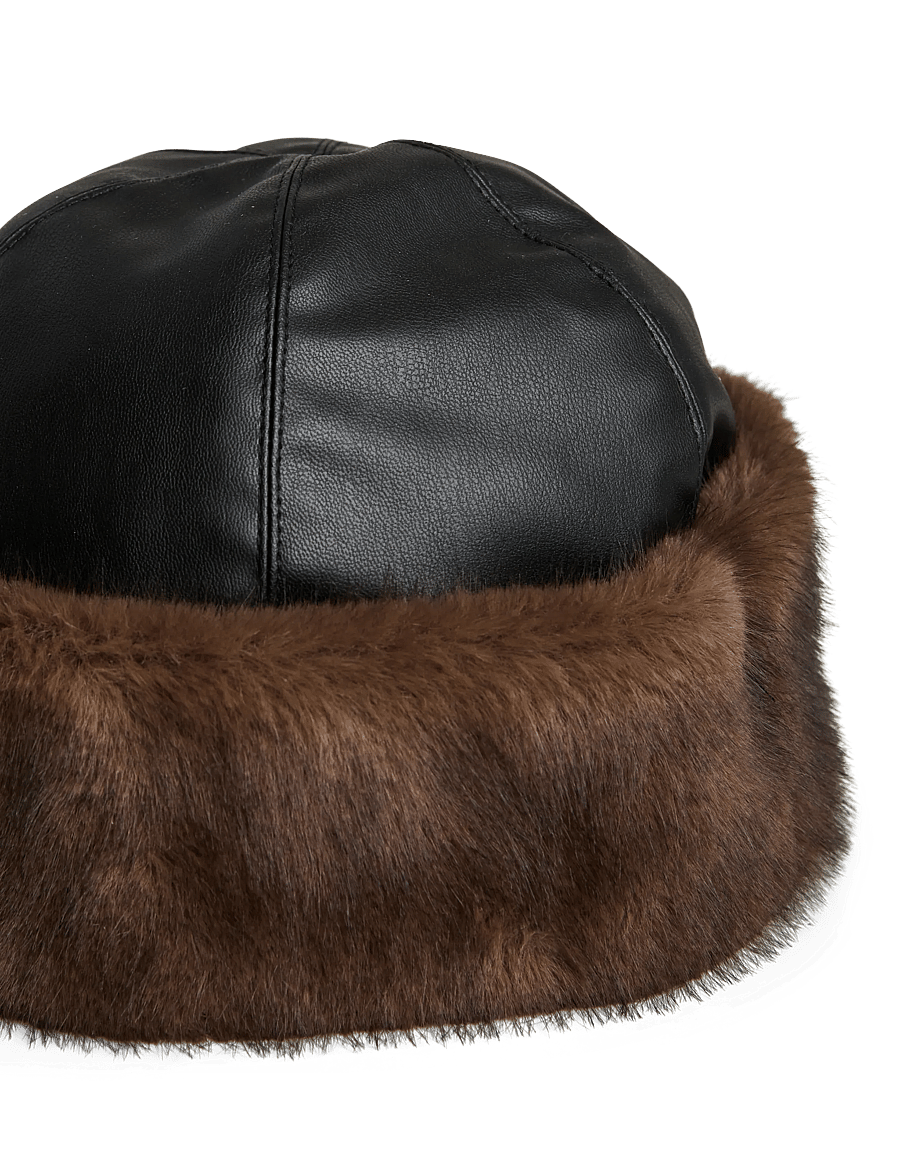 Pieces - PCJUTLANDIA WB PU HAT BC - mütsid - ganache - 5