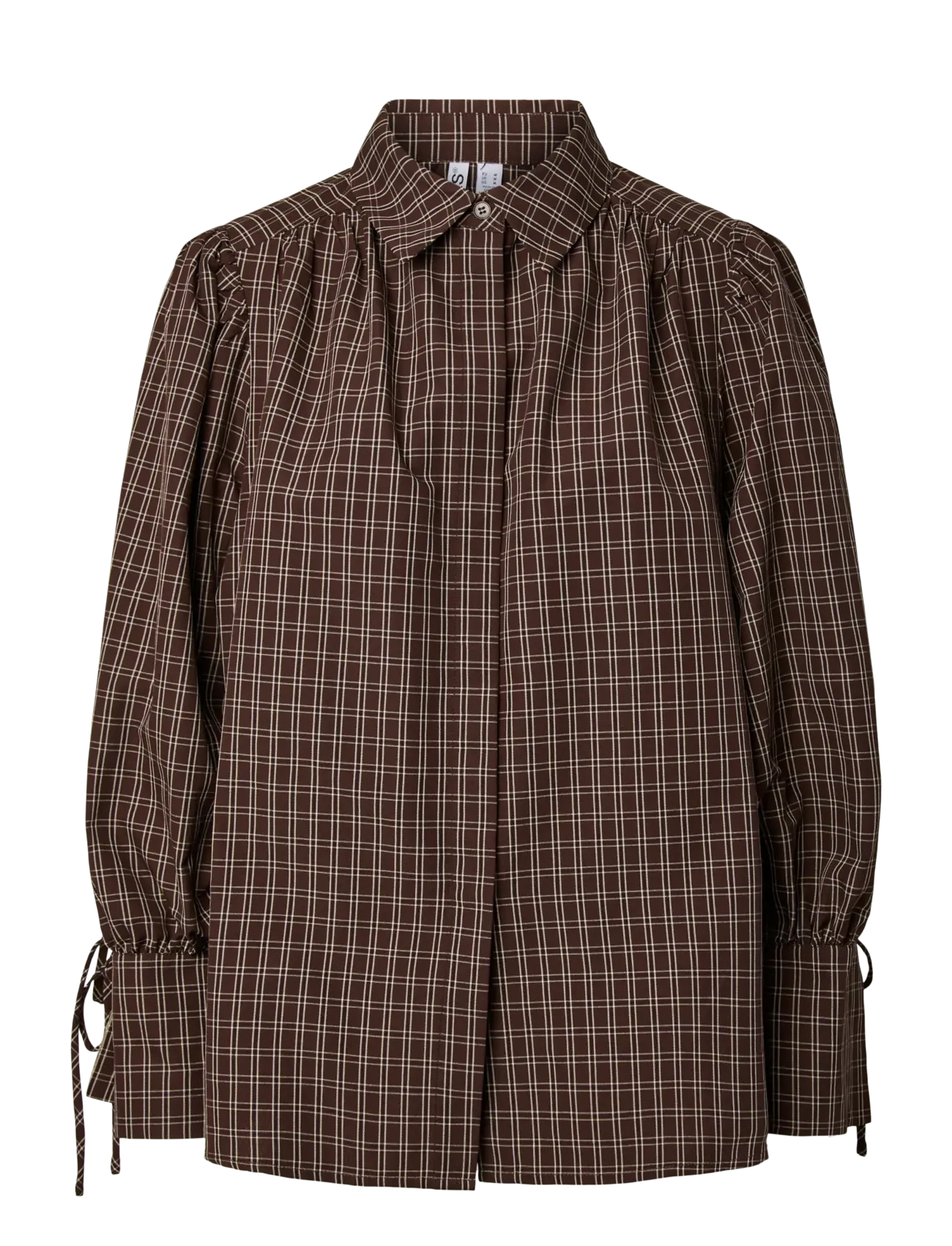 Pieces PCMAYA JUNE LS PLEATED DETAIL SHIRT WVN - Pieces - HOT FUDGE / brown