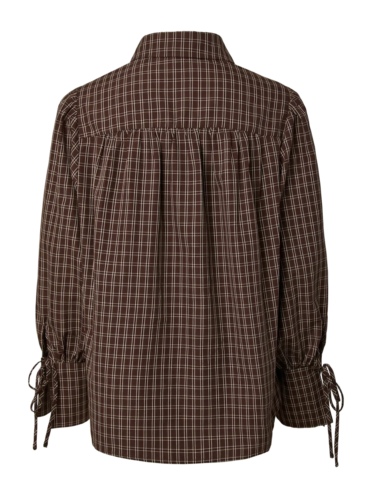 Pieces - PCMAYA JUNE LS PLEATED DETAIL SHIRT WVN - langärmlige hemden - hot fudge - 1