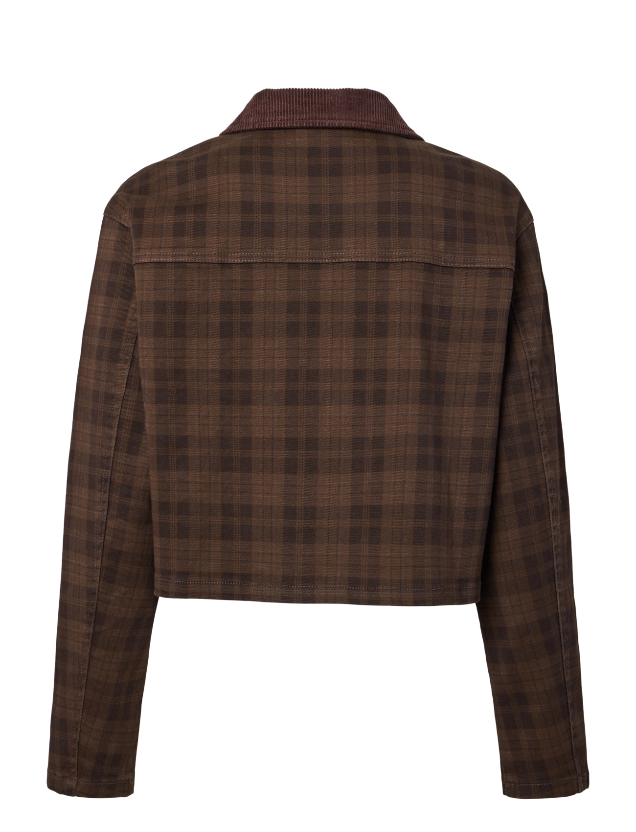 Pieces - PCVERA SHORT CHECK JACKET DNM - vårjackor - mulch - 2