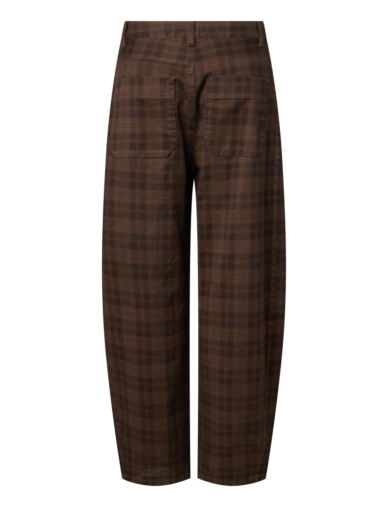 Pieces - PCVERA MW BARREL CHECK JEANS DNM - barrel jeans - mulch - 2