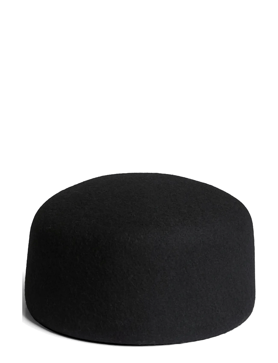 Pieces - PCVIOLA PILLBOX WOOL HAT BC - hats - black - 1