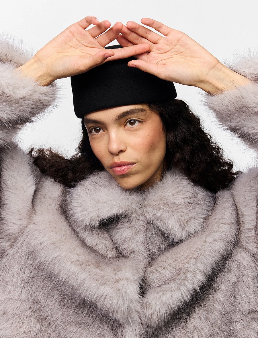 Pieces - PCVIOLA PILLBOX WOOL HAT BC - hats - black - 2