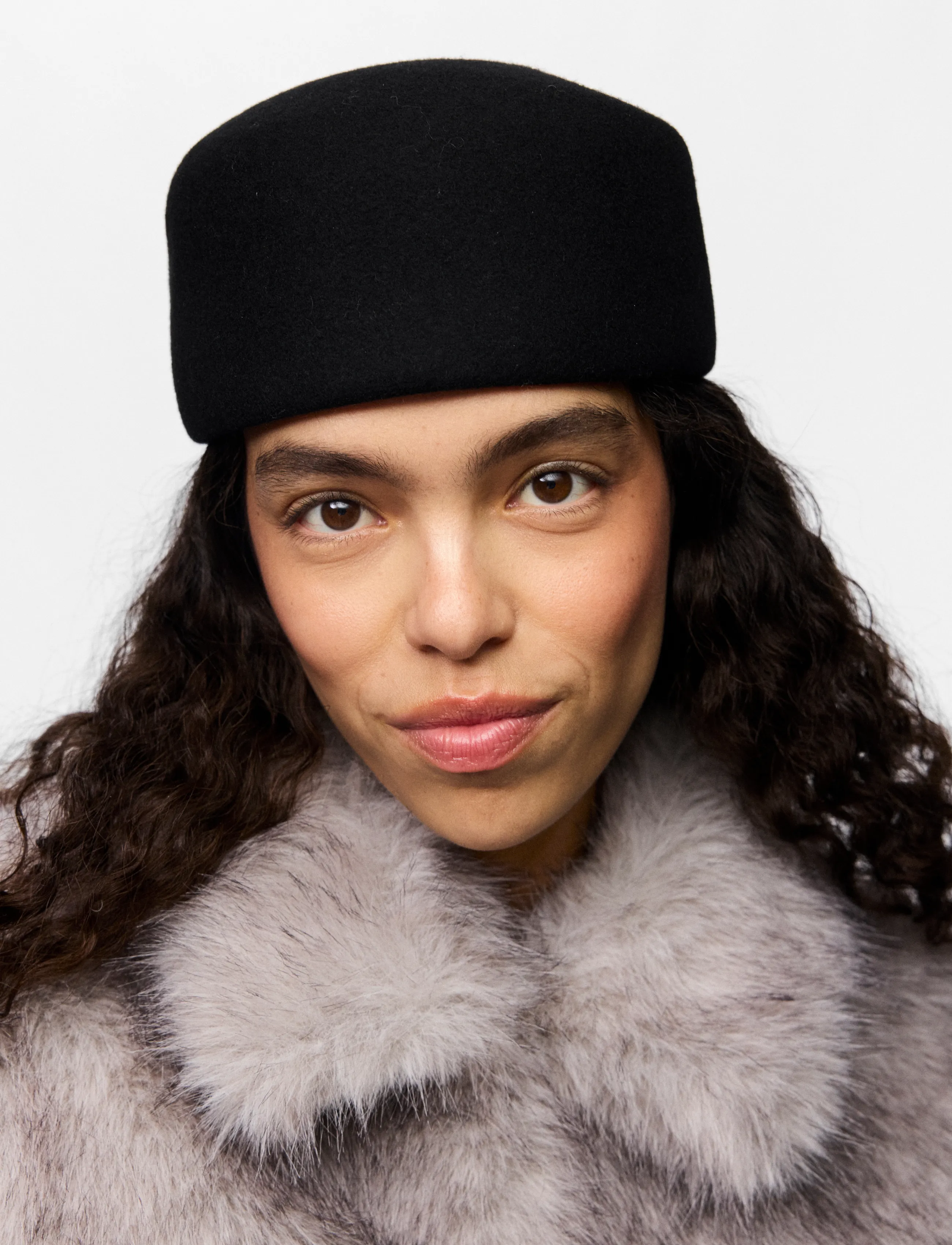 Pieces - PCVIOLA PILLBOX WOOL HAT BC - hats - black - 3