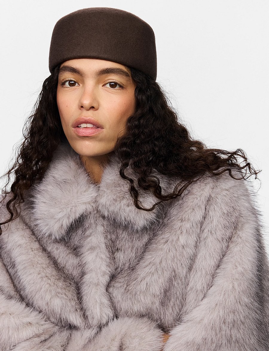 Pieces - PCVIOLA PILLBOX WOOL HAT BC - hüte - hot fudge - 4
