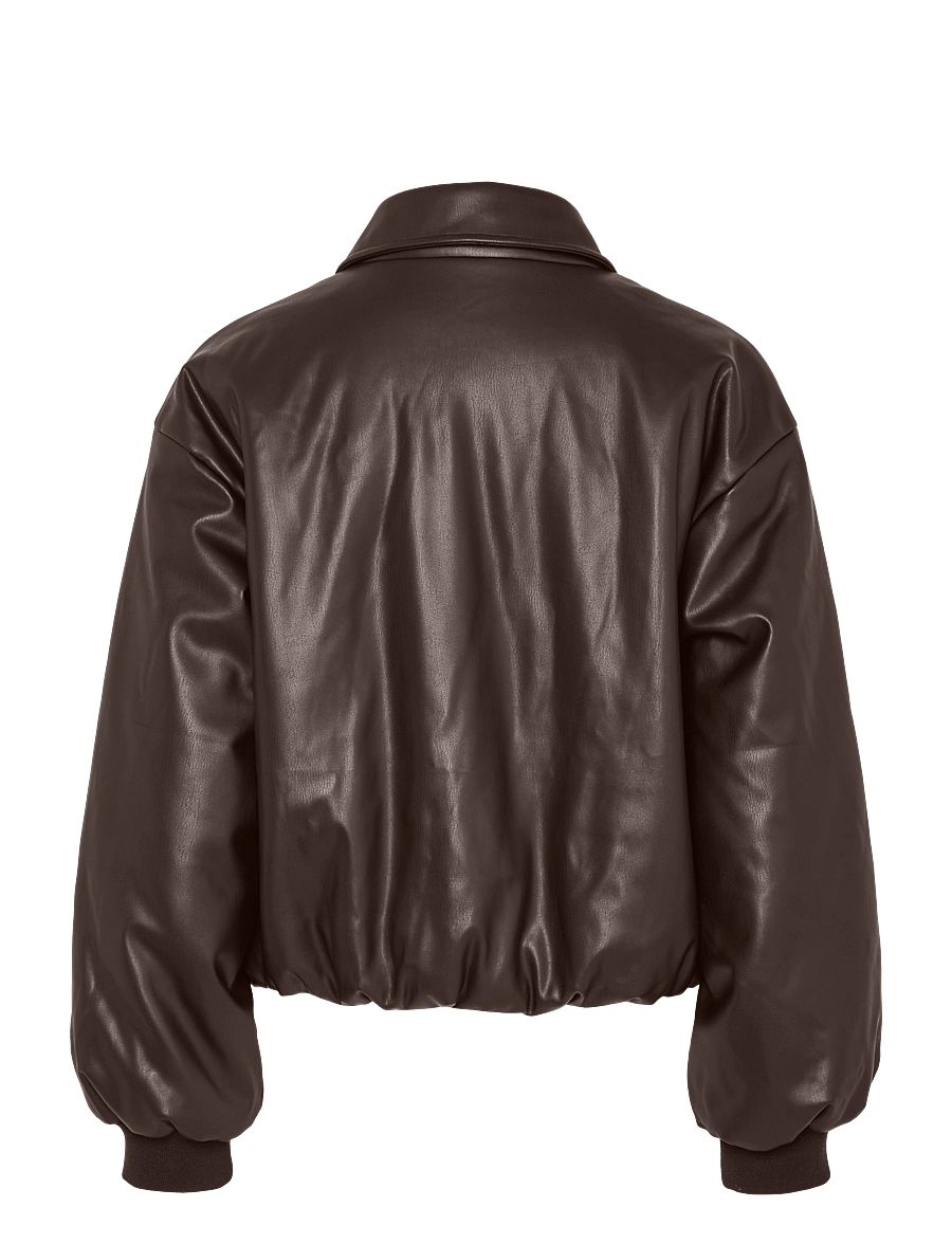 Pieces - PCLARA PADDED COATED BOMBER JACKET WB BC - hot fudge - 2