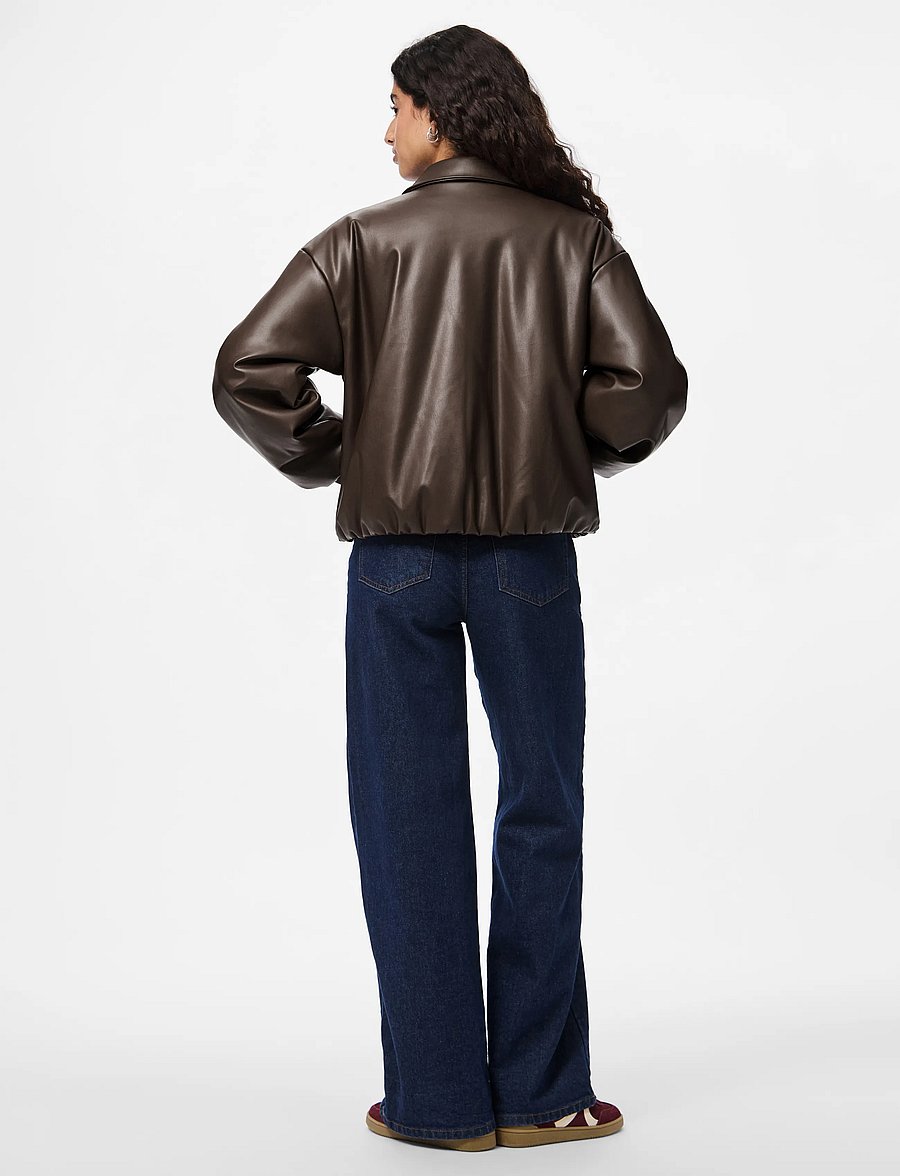 Pieces - PCLARA PADDED COATED BOMBER JACKET WB BC - hot fudge - 3