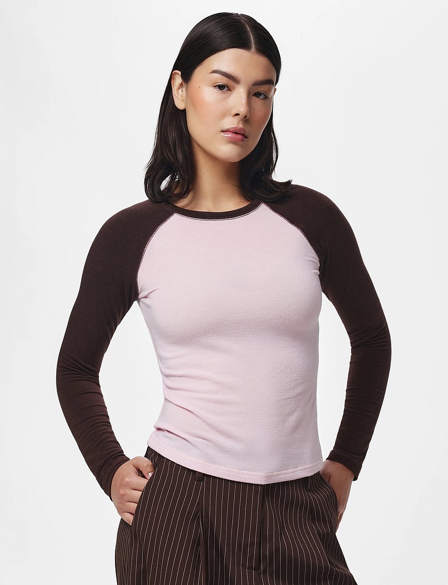 Pieces - PCANNALINA LS O-NECK TOP JRS D2D - roseate spoonbill - 0