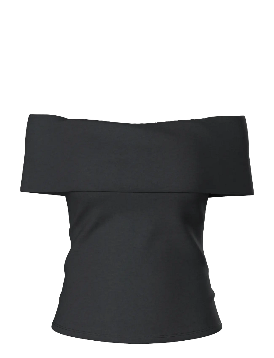 Pieces - PCGEORGINA OFF SHOULDER TOP JRS D2D - marškinėliai - black - 1