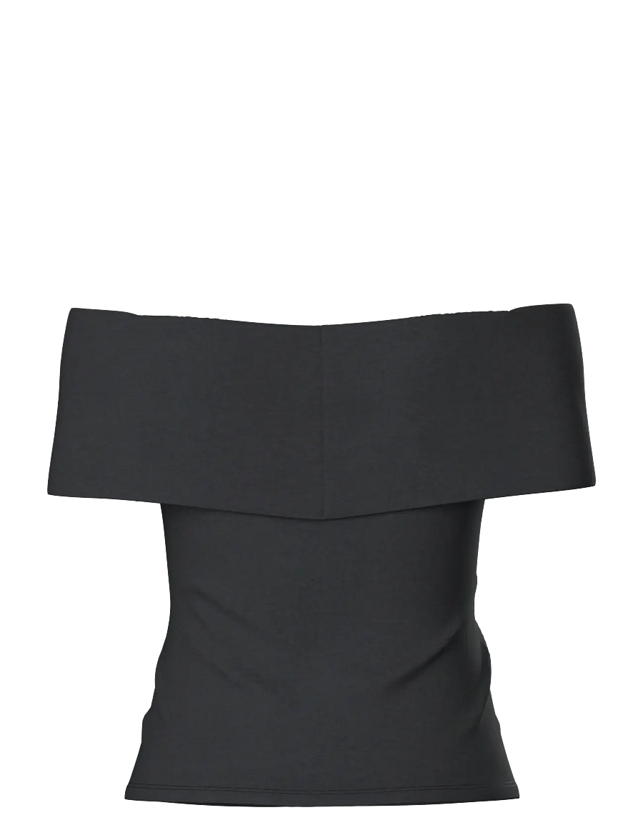 Pieces - PCGEORGINA OFF SHOULDER TOP JRS D2D - marškinėliai - black - 2