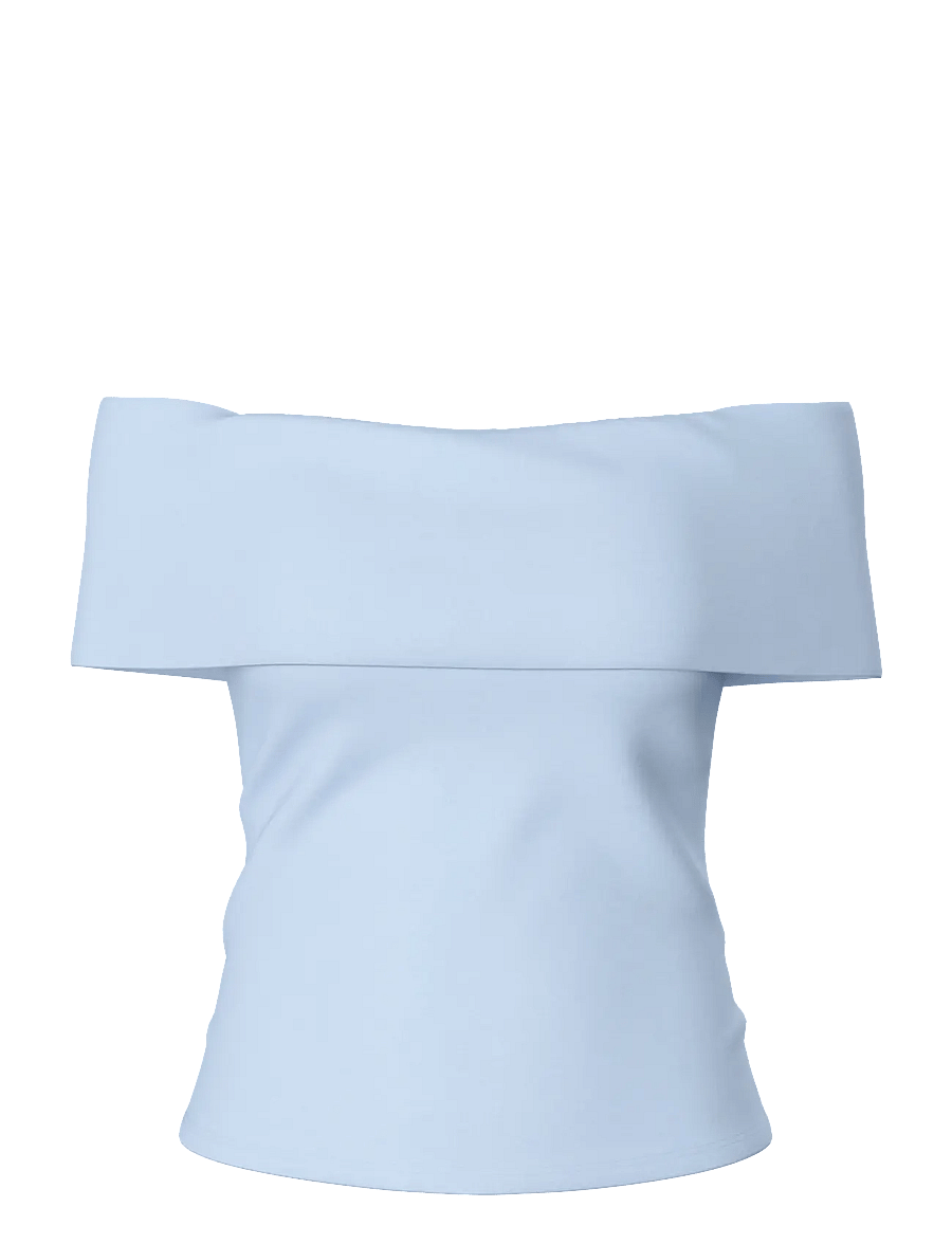 Pieces - PCGEORGINA OFF SHOULDER TOP JRS D2D - cashmere blue - 1