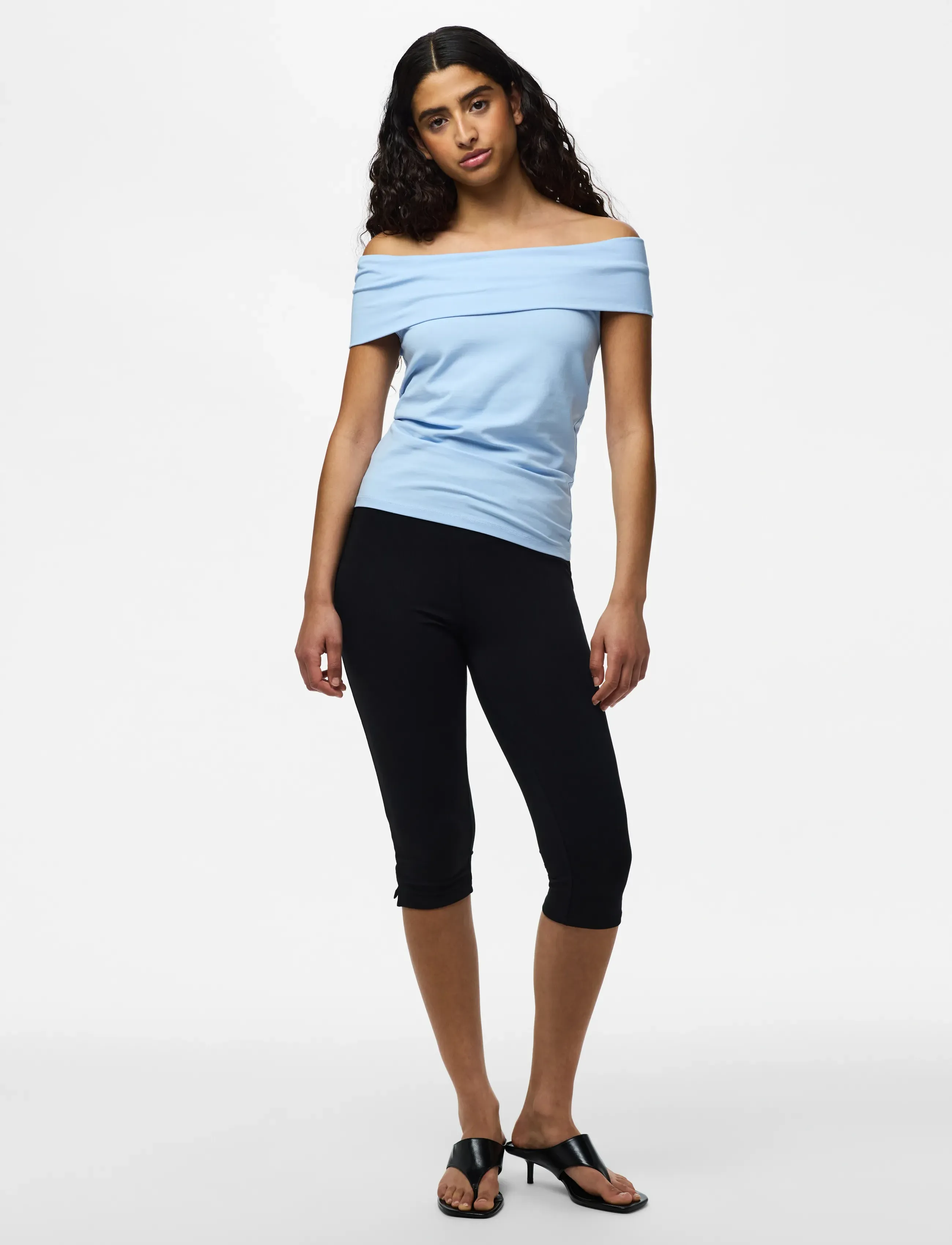 Pieces - PCGEORGINA OFF SHOULDER TOP JRS D2D - cashmere blue - 4
