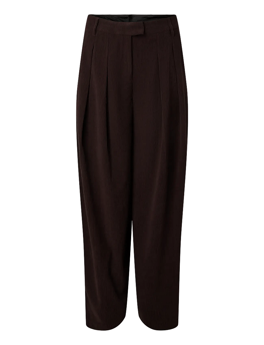 Pieces - PCABBA BARREL CORDUROY PANTS D2D - chocolate plum - 1