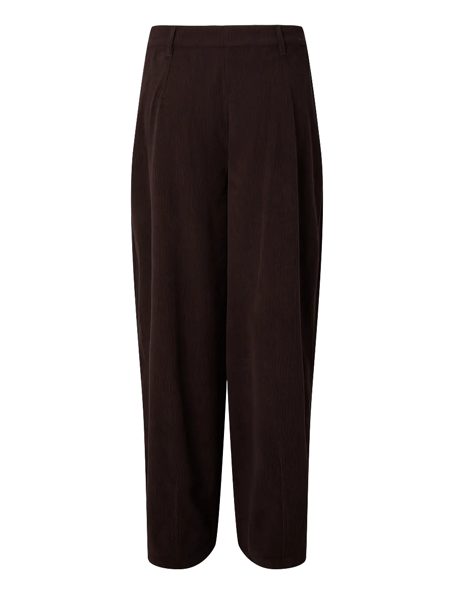 Pieces - PCABBA BARREL CORDUROY PANTS D2D - chocolate plum - 2