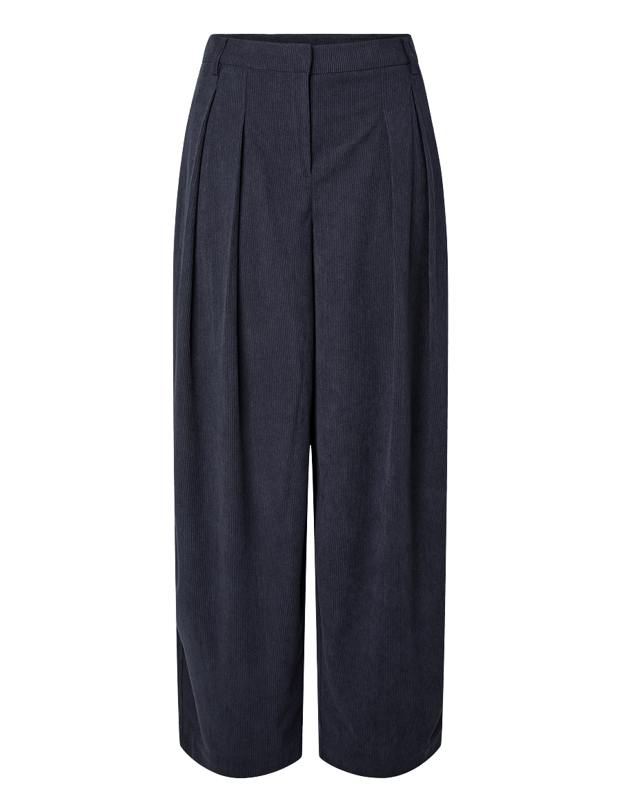 Pieces - PCABBA BARREL CORDUROY PANTS D2D - night sky - 1