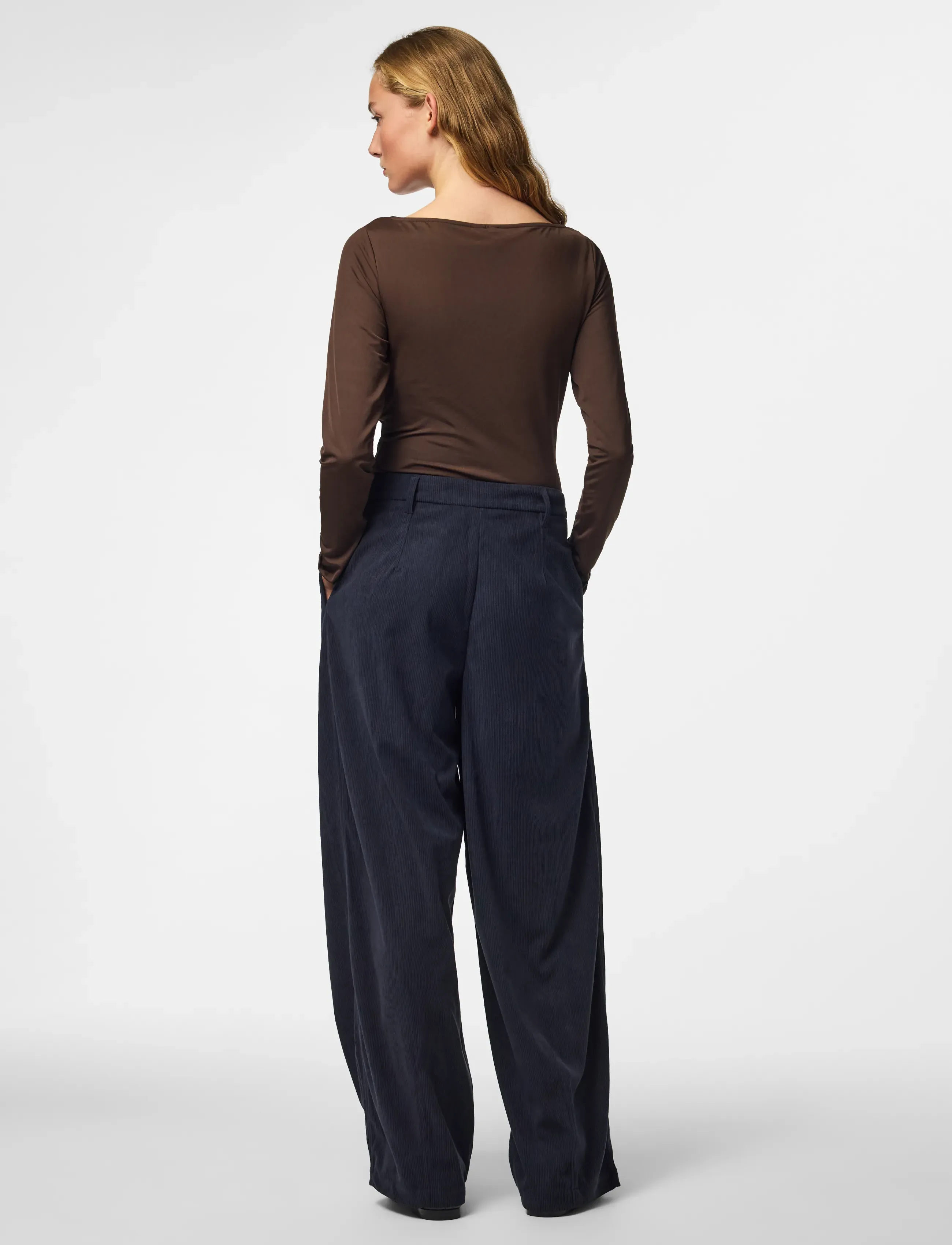 Pieces - PCABBA BARREL CORDUROY PANTS D2D - night sky - 3